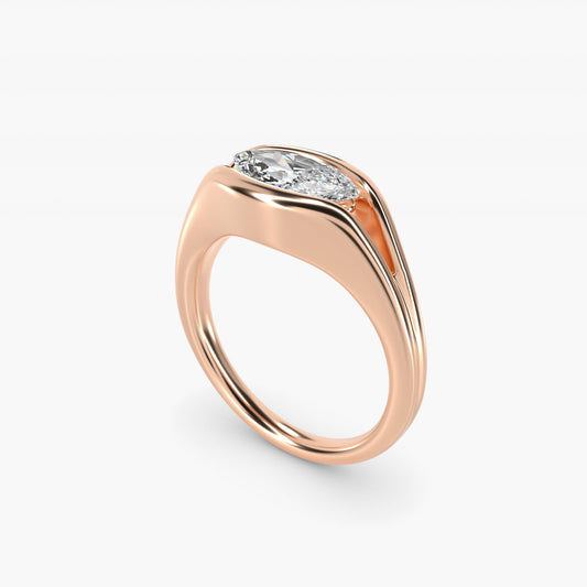 Oculus Solitaire Engagement Ring In 14K Rose Gold By James Allen - Marquise Center