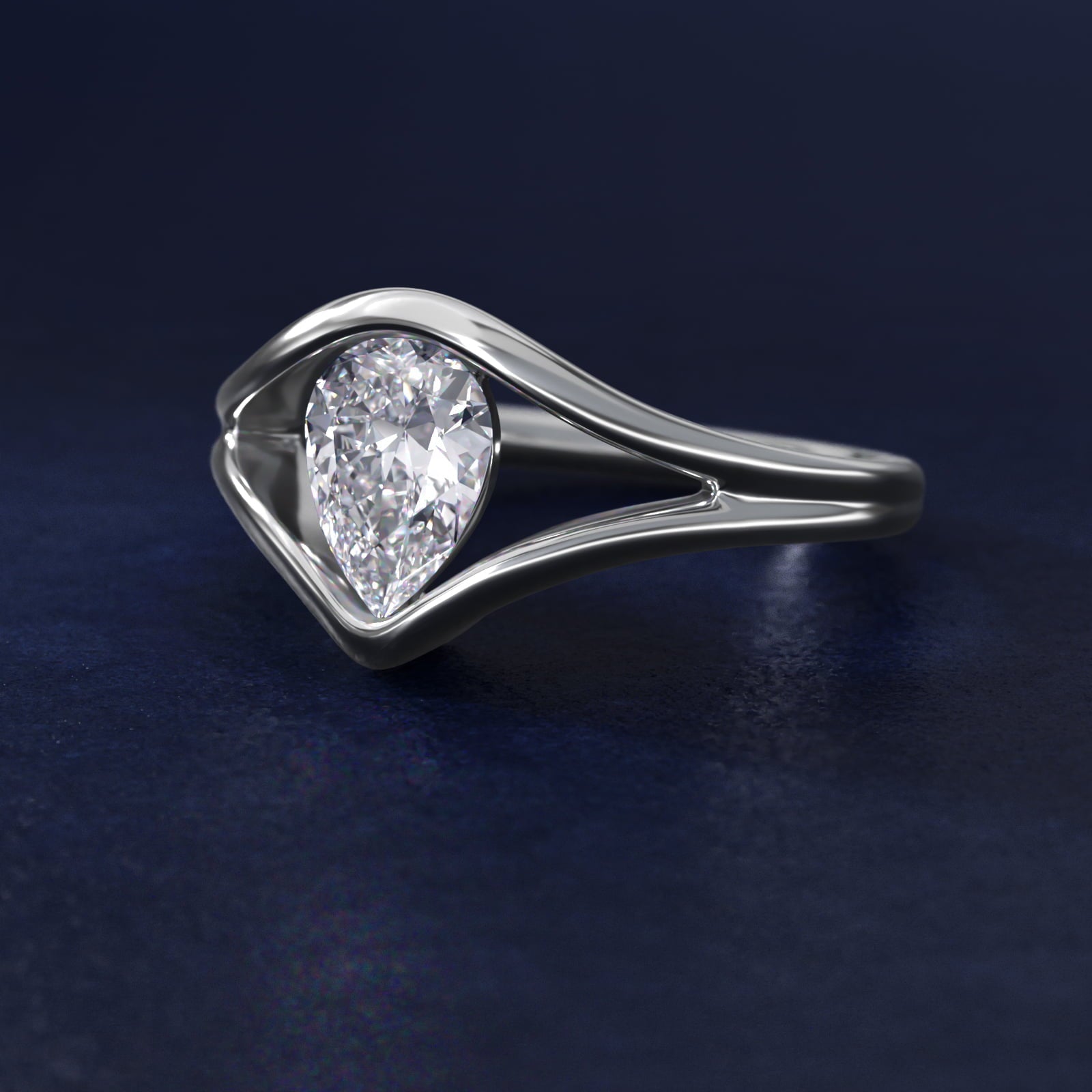 Oculus Solitaire Engagement Ring In Platinum By James Allen - Pear Center