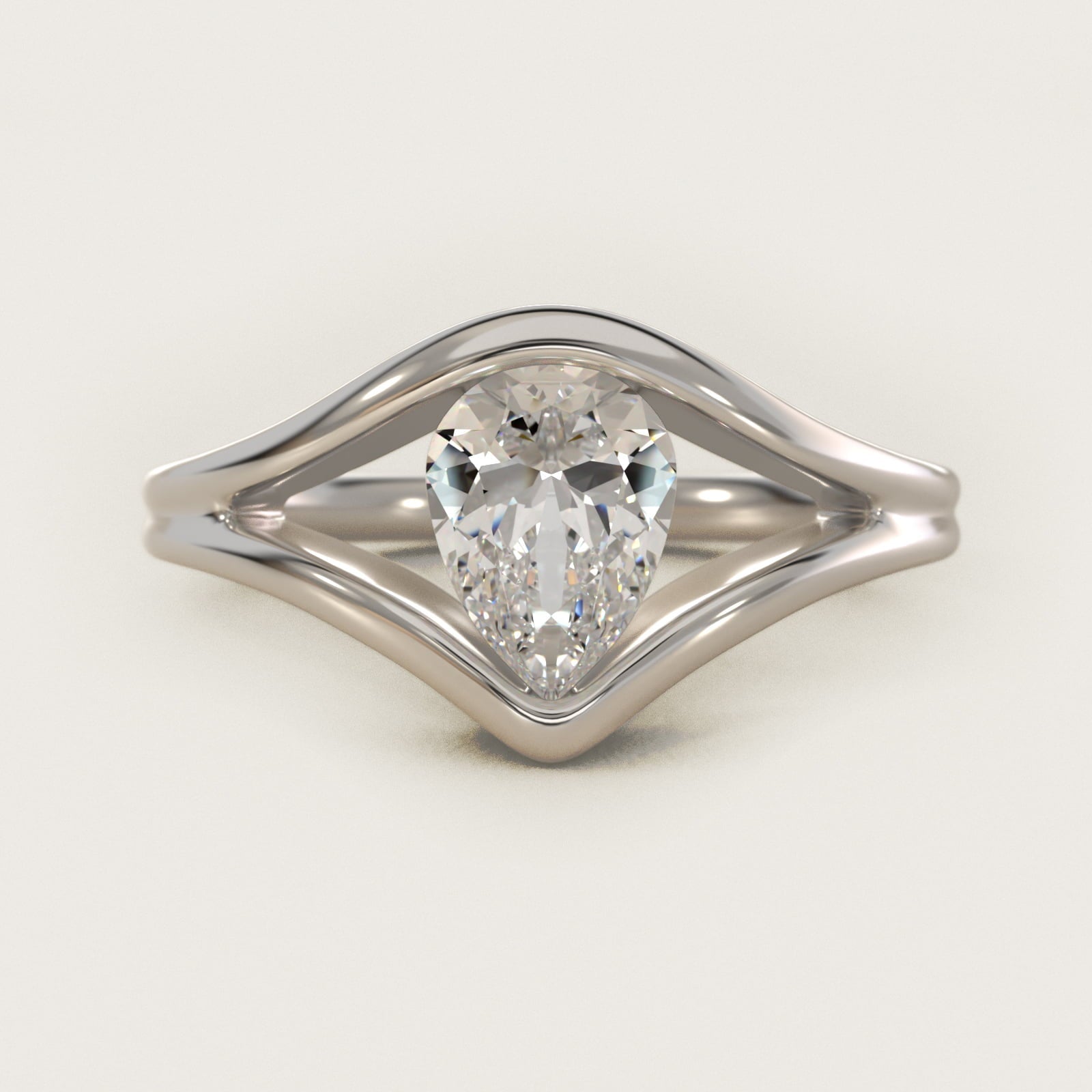 Oculus Solitaire Engagement Ring In Platinum By James Allen - Pear Center
