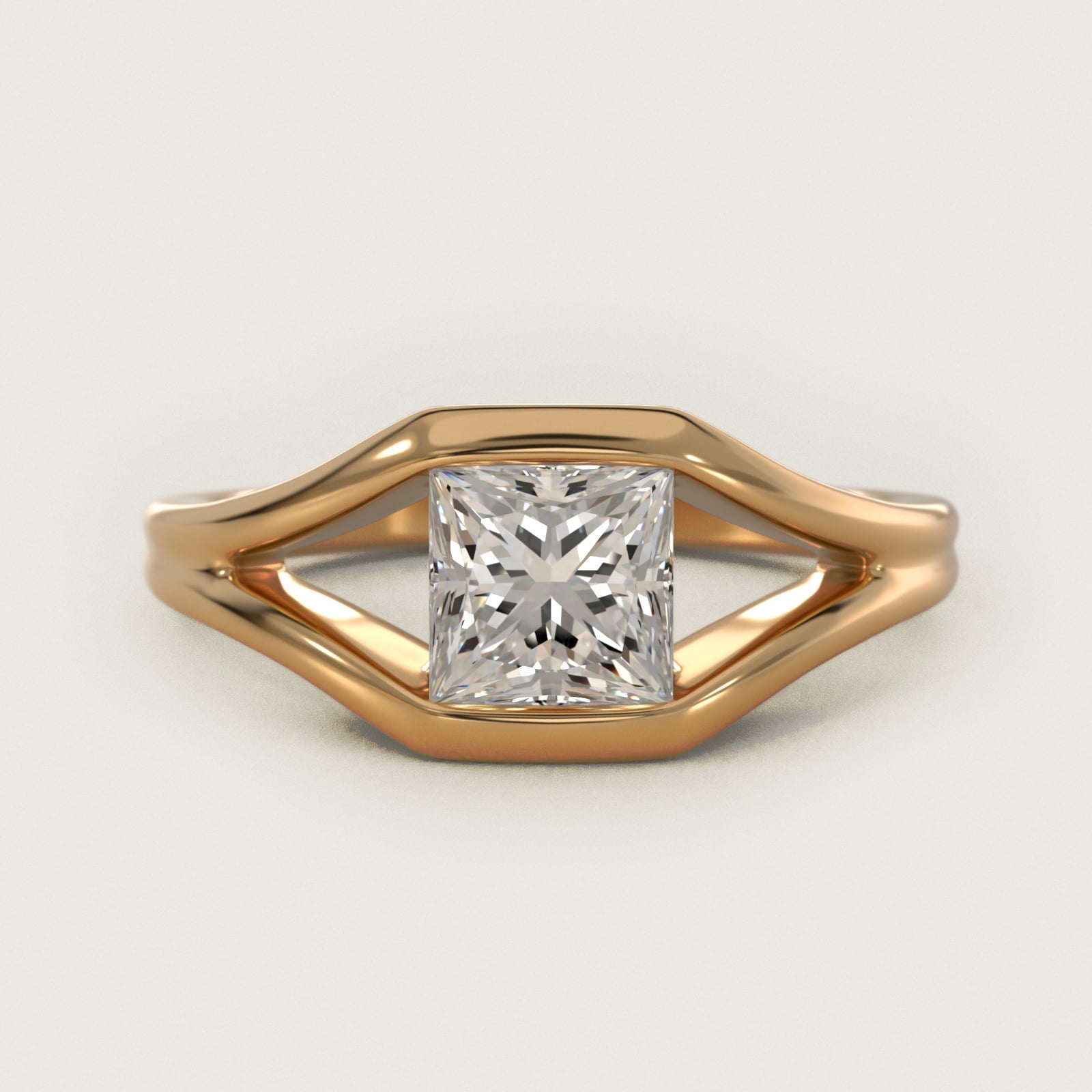 Oculus Solitaire Engagement Ring In 18k Yellow Gold By James Allen - Princess Center