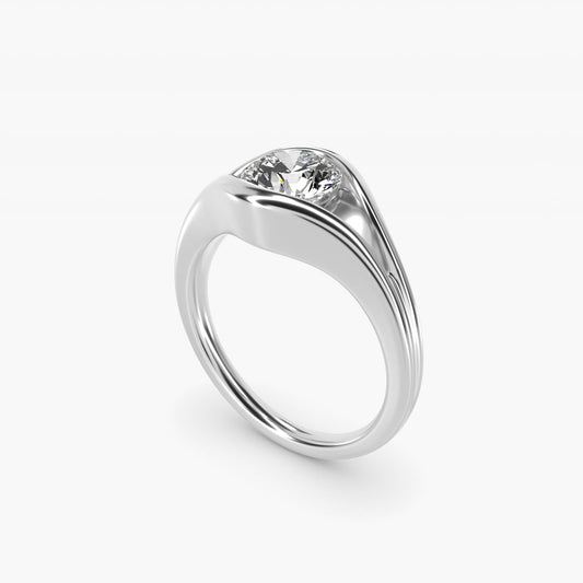 Oculus Solitaire Engagement Ring In 18k White Gold By James Allen - Round Center