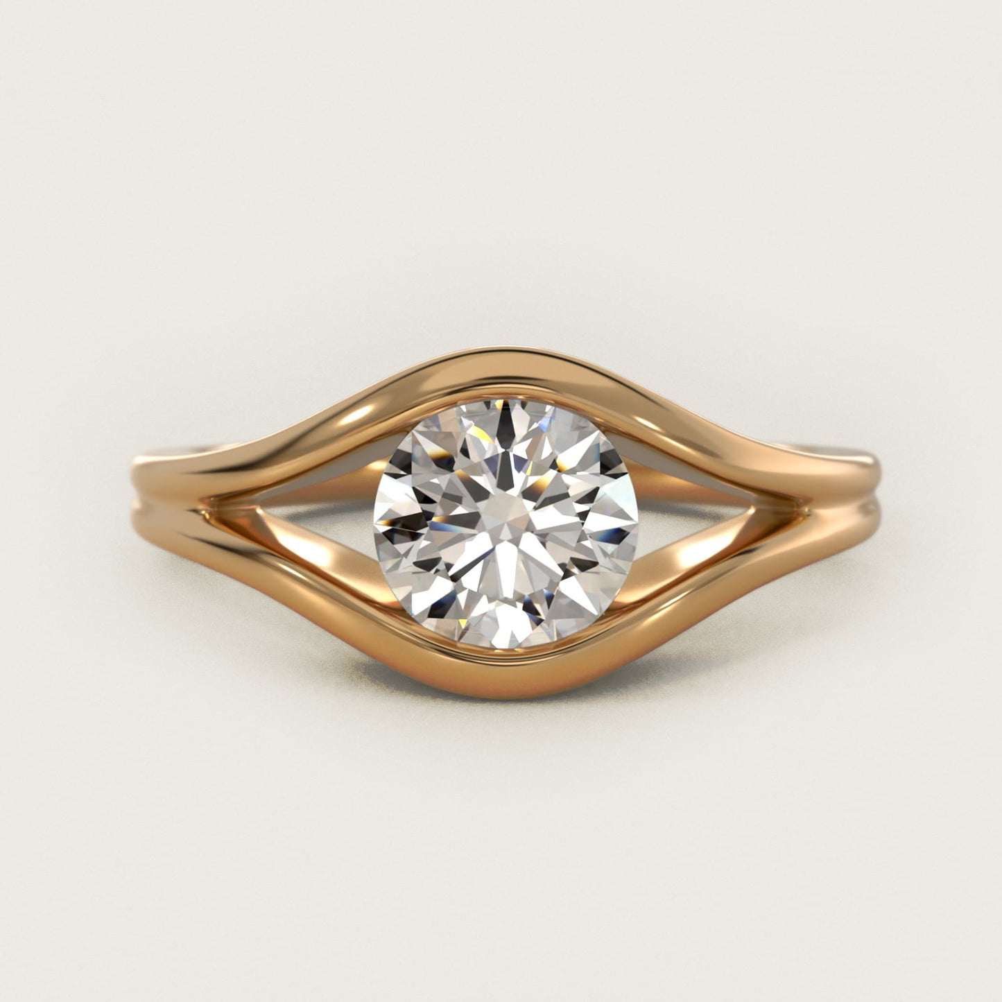 Oculus Solitaire Engagement Ring In 14K Yellow Gold By James Allen - Round Center
