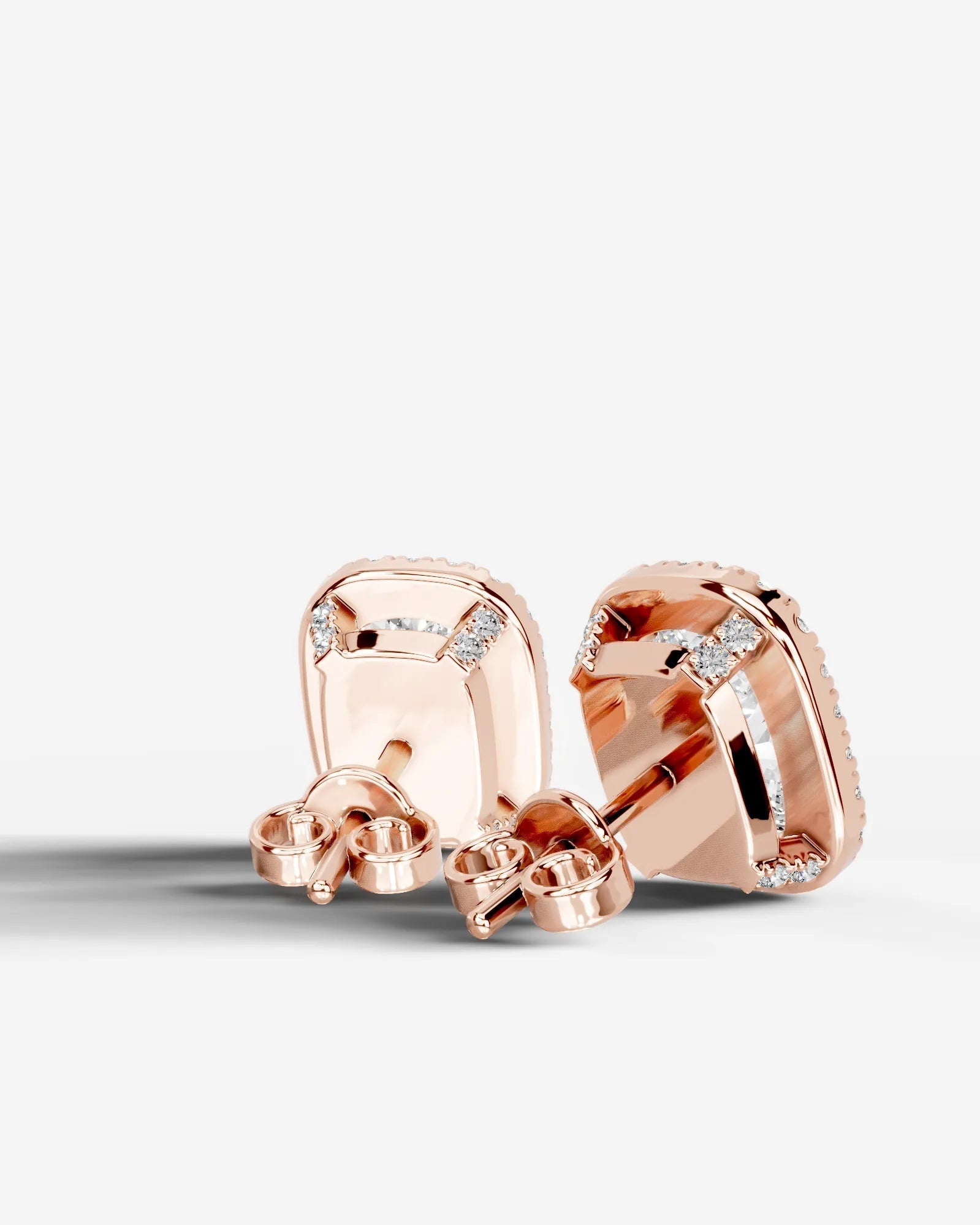 Ophelia Lab Grown Diamond Earrings Elongated Cushion - Rose Gold