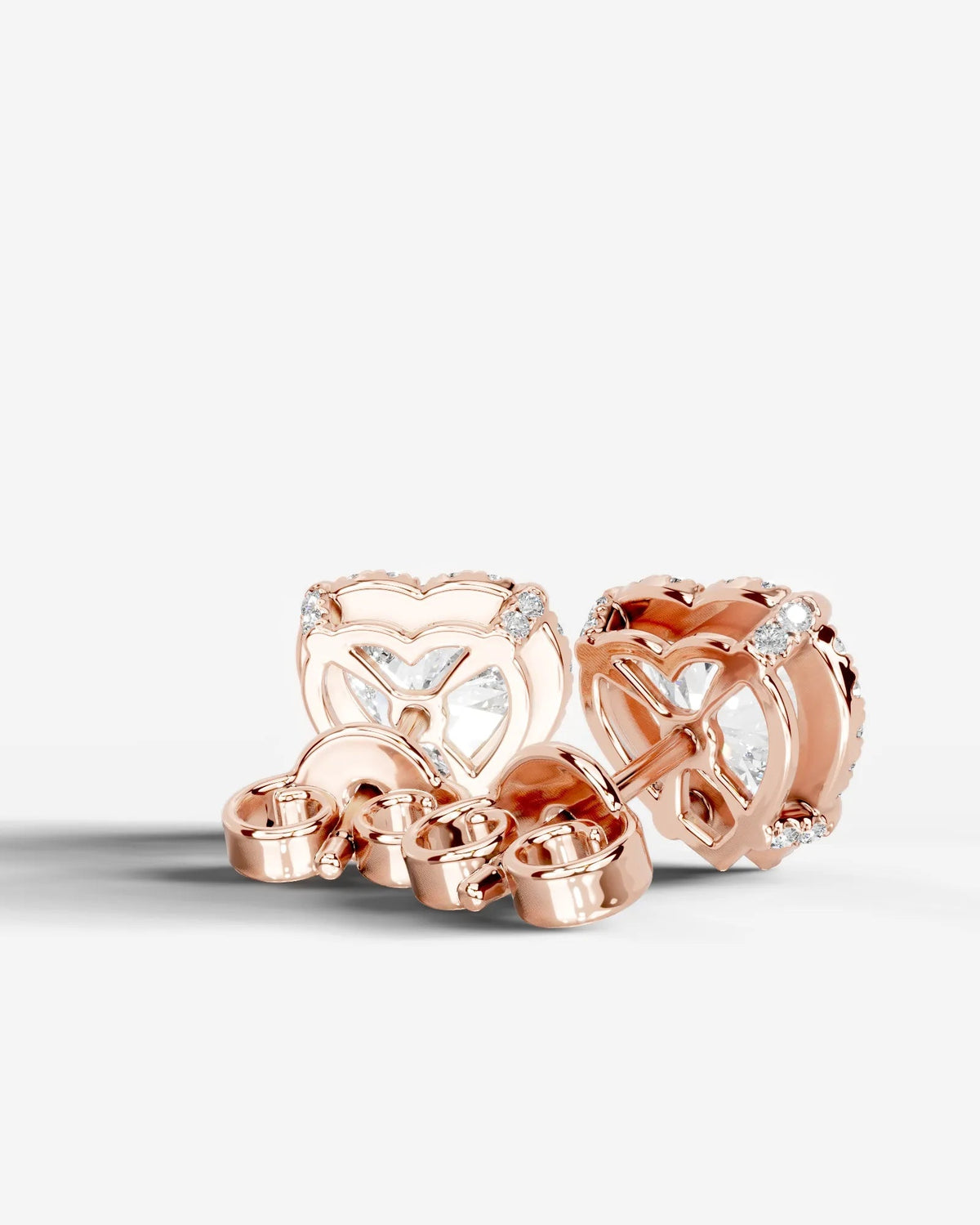 Ophelia Lab Grown Diamond Earrings Heart - Rose Gold
