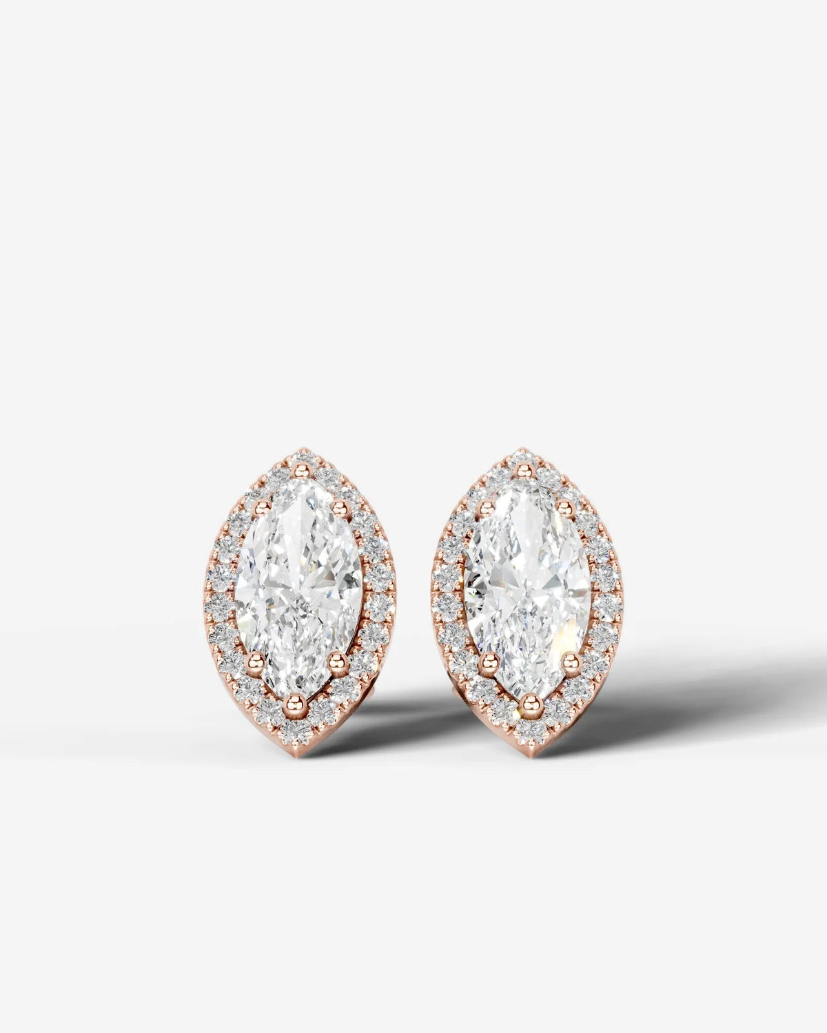 Ophelia Lab Grown Diamond Earrings Marquise - Rose Gold