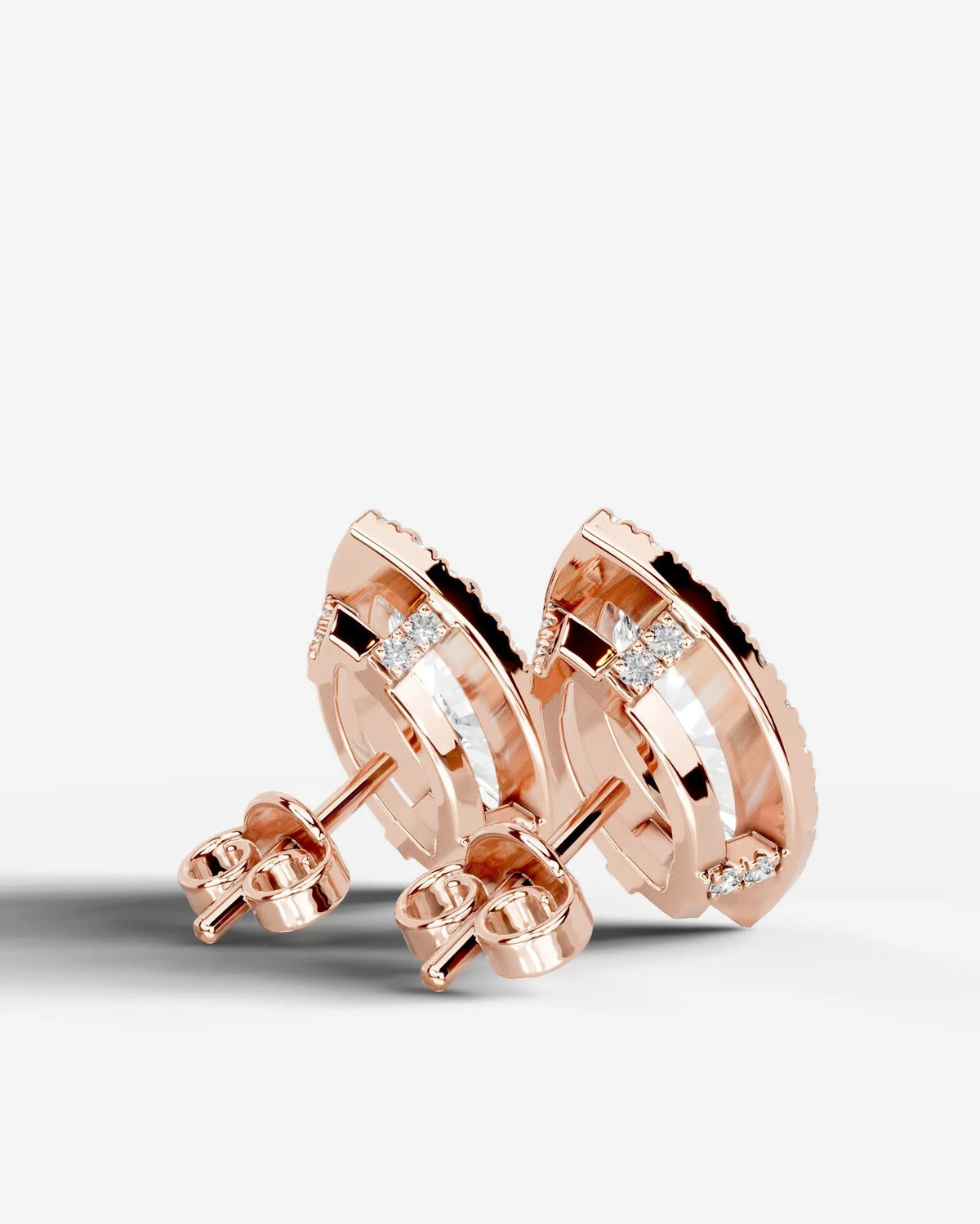 Ophelia Lab Grown Diamond Earrings Marquise - Rose Gold