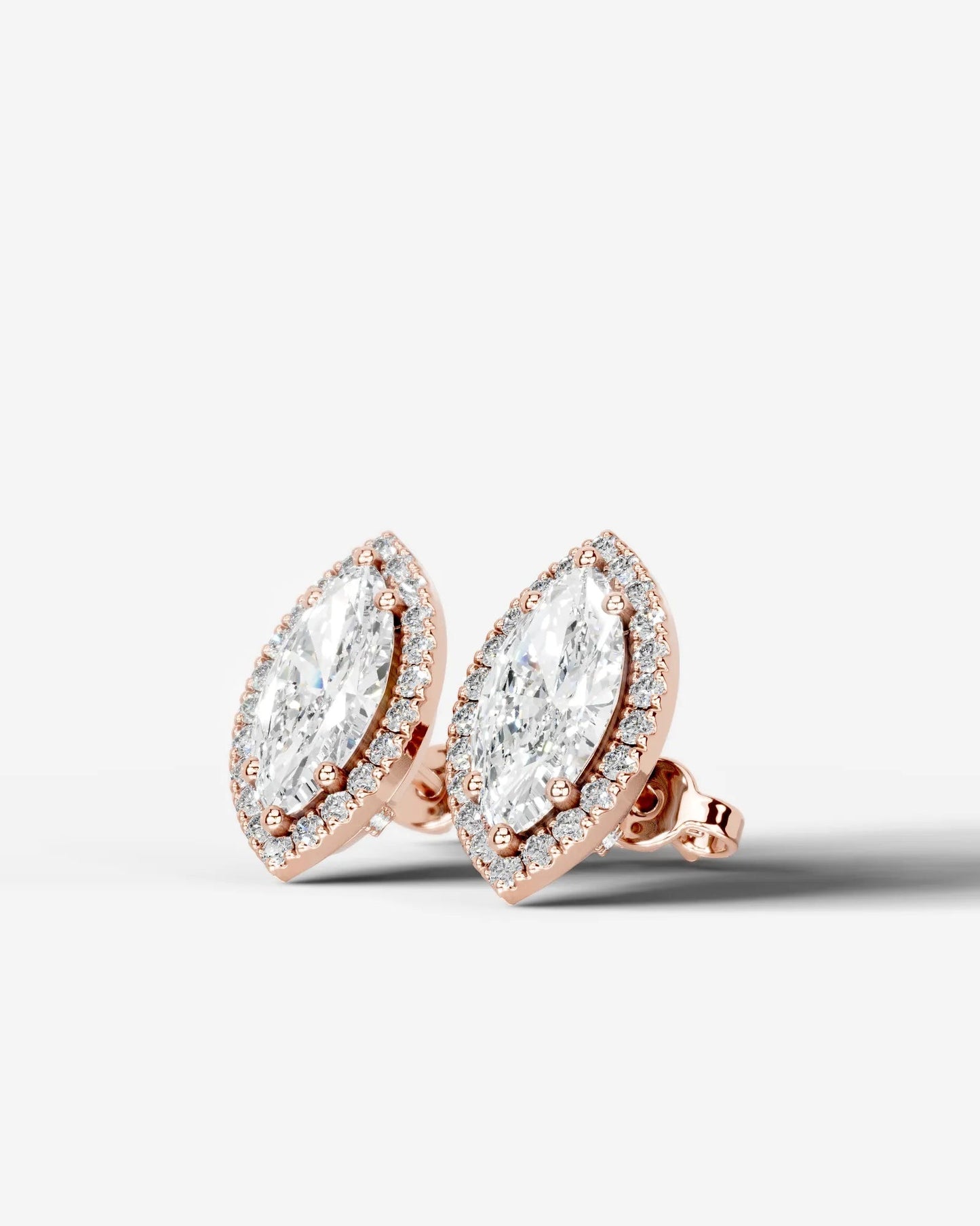 Ophelia Lab Grown Diamond Earrings Marquise - Rose Gold