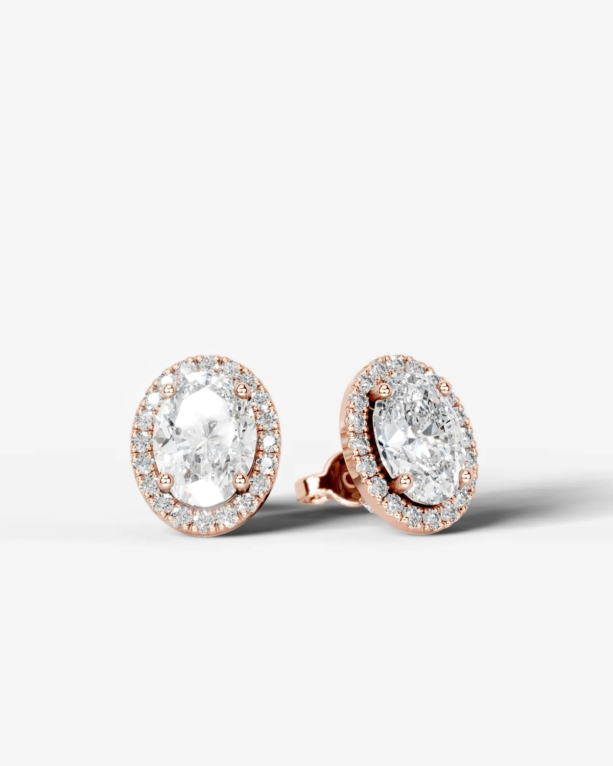 Ophelia Lab Grown Diamond Earrings Oval - Rose Gold