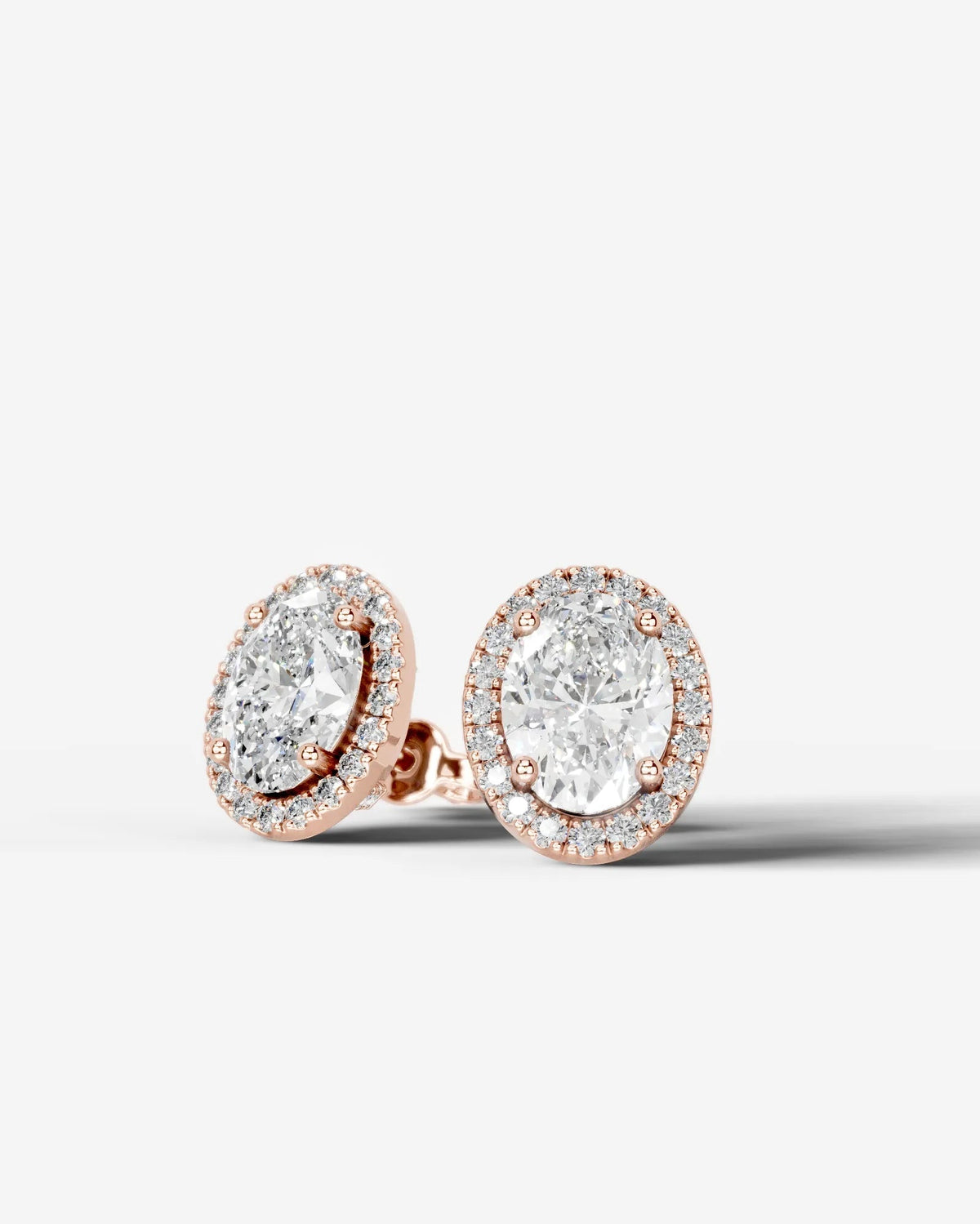 Ophelia Lab Grown Diamond Earrings Oval - Rose Gold