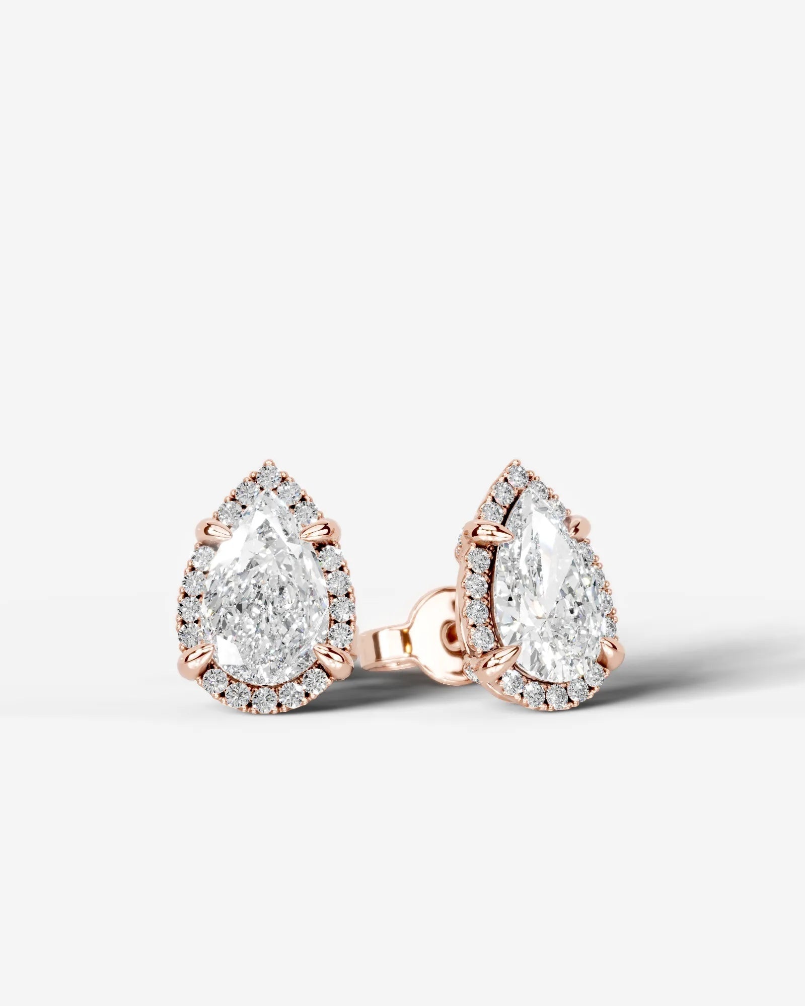 Ophelia Lab Grown Diamond Earrings Pear - Rose Gold