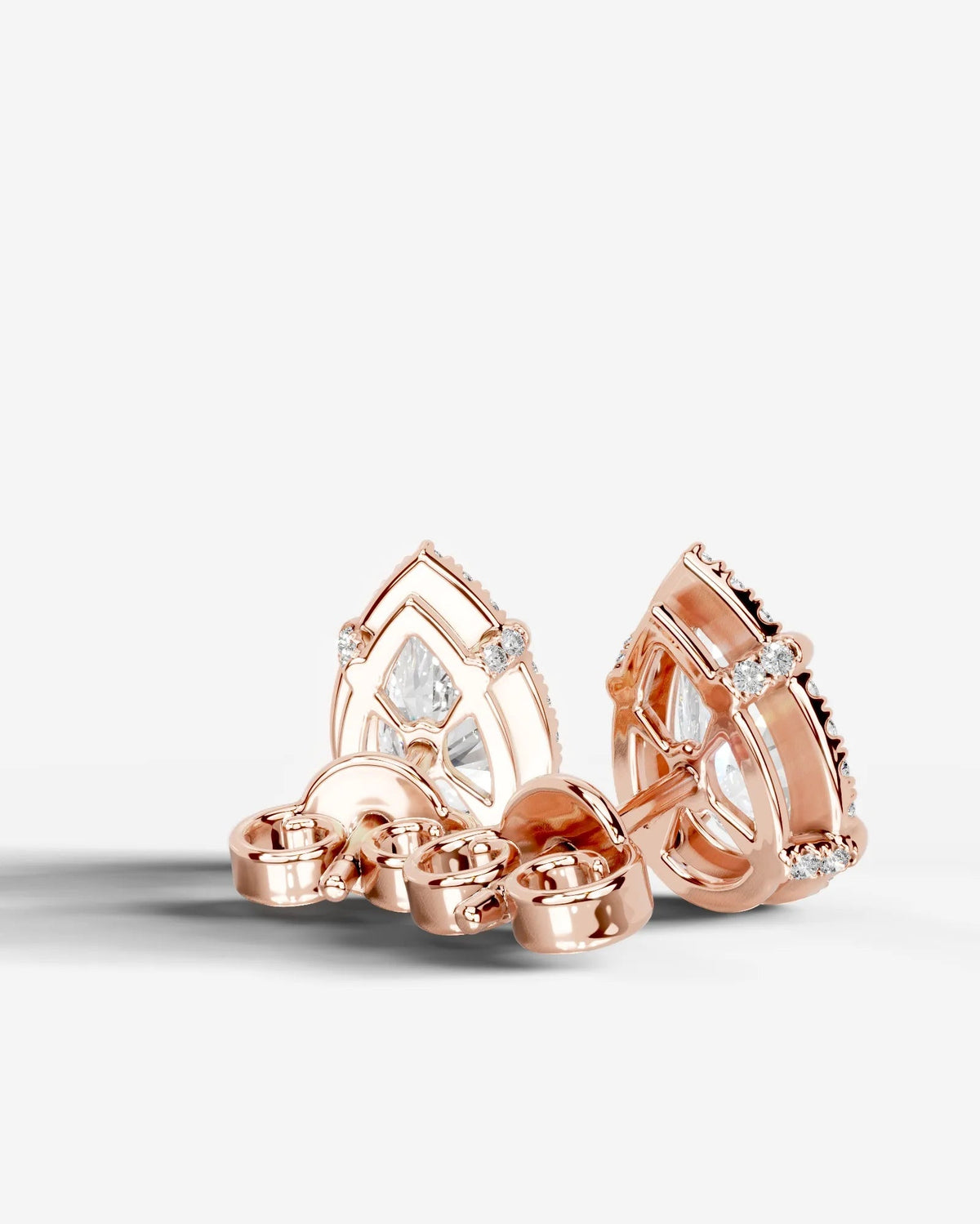 Ophelia Lab Grown Diamond Earrings Pear - Rose Gold