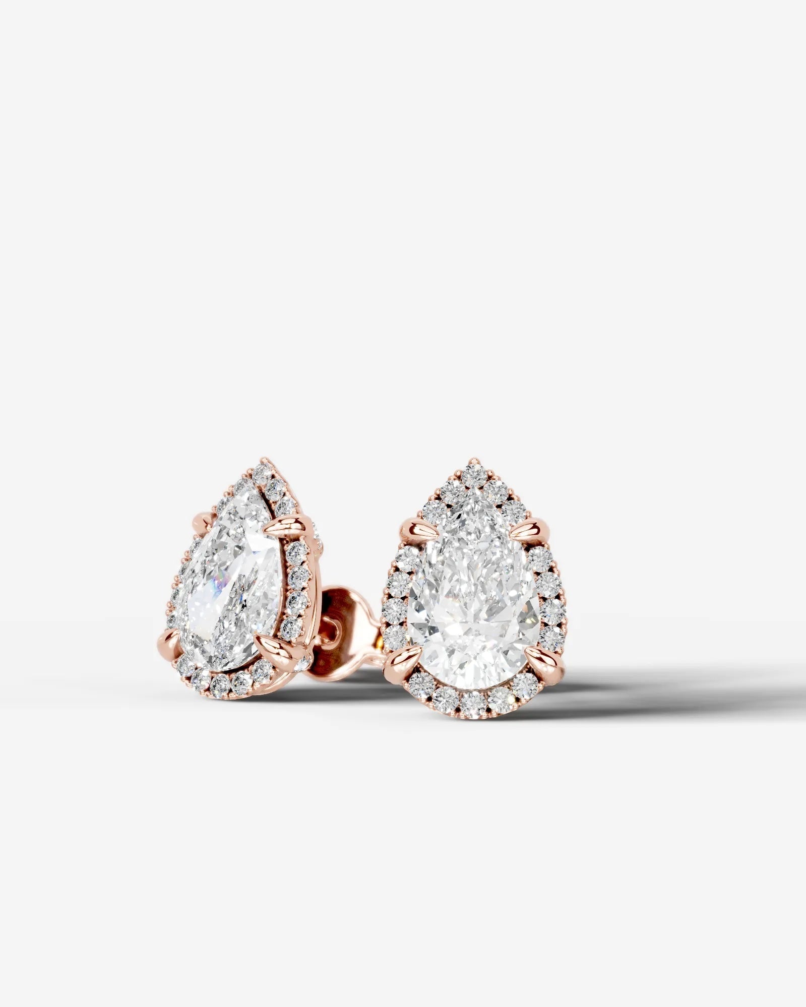 Ophelia Lab Grown Diamond Earrings Pear - Rose Gold