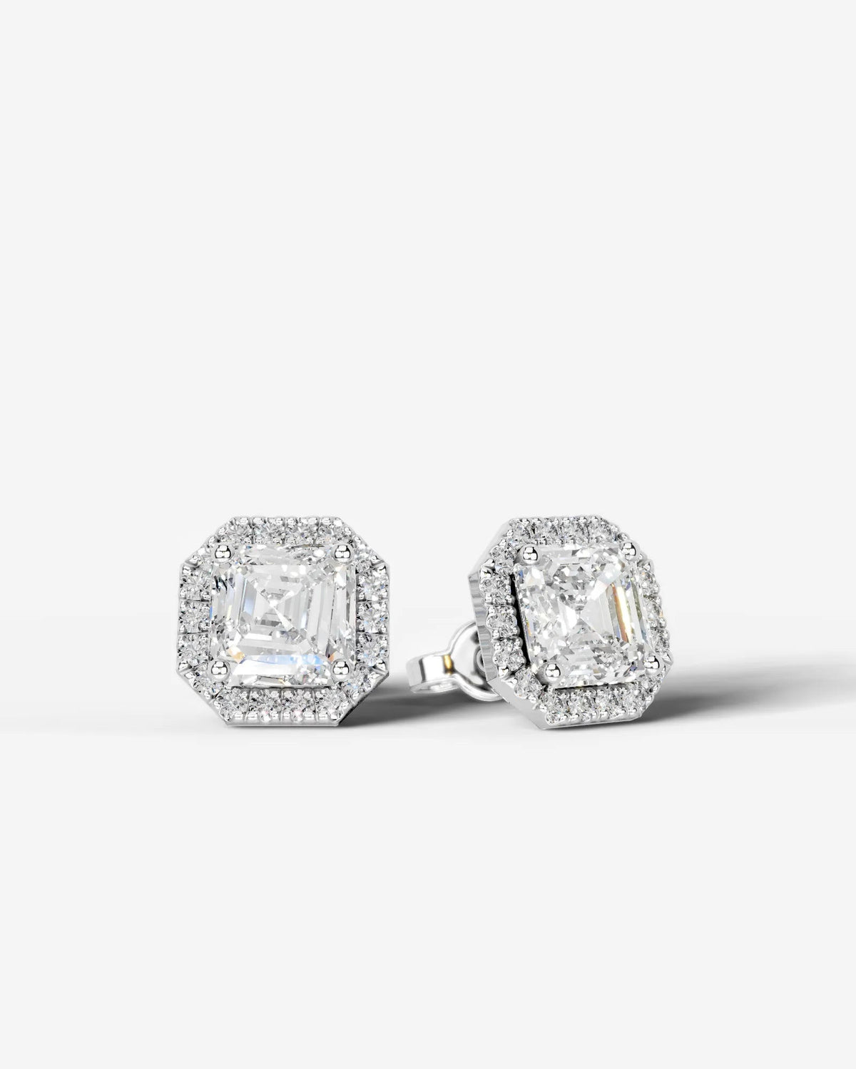 Ophelia Lab Grown Diamond Earrings Asscher - Platinum