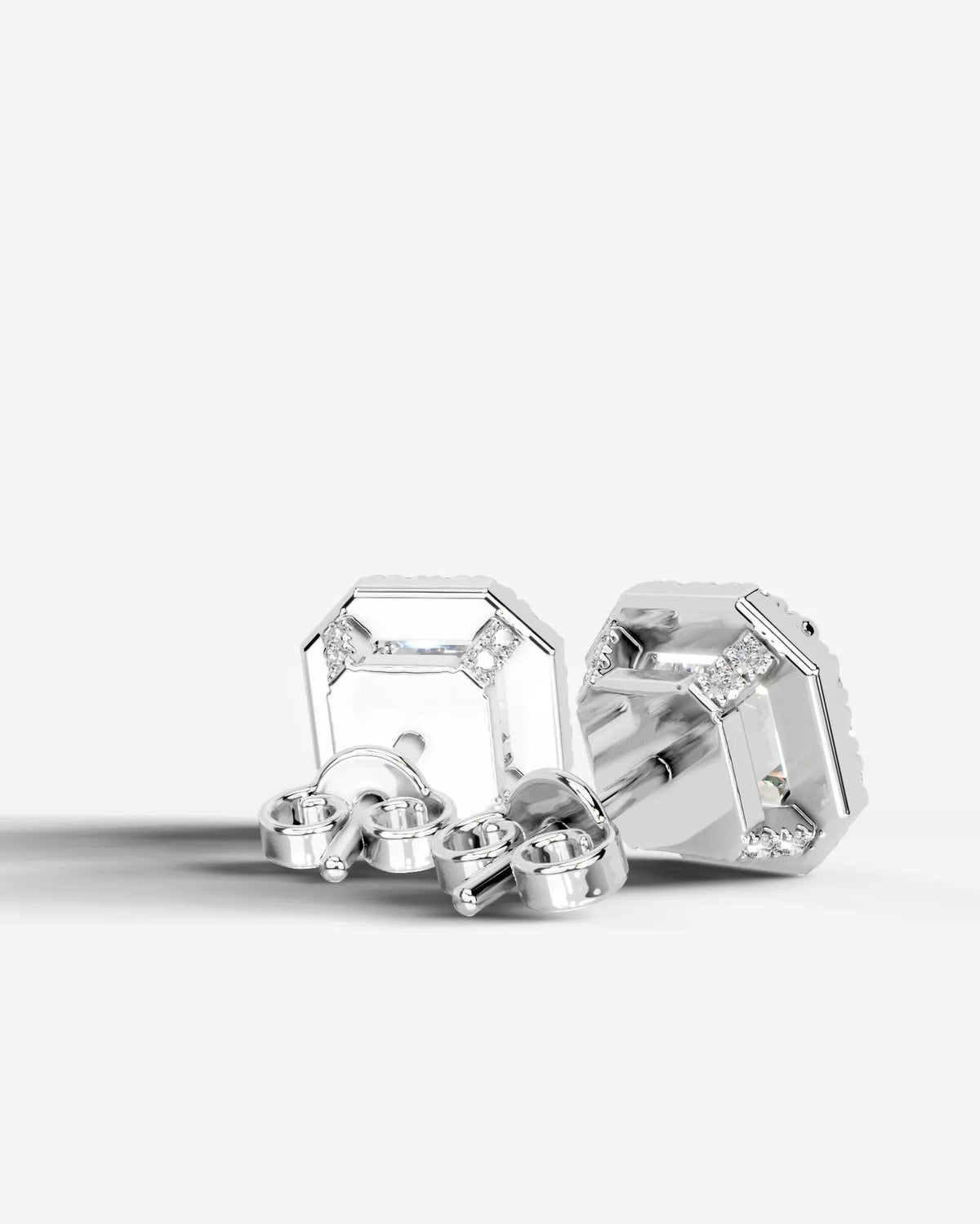 Ophelia Lab Grown Diamond Earrings Asscher - Platinum
