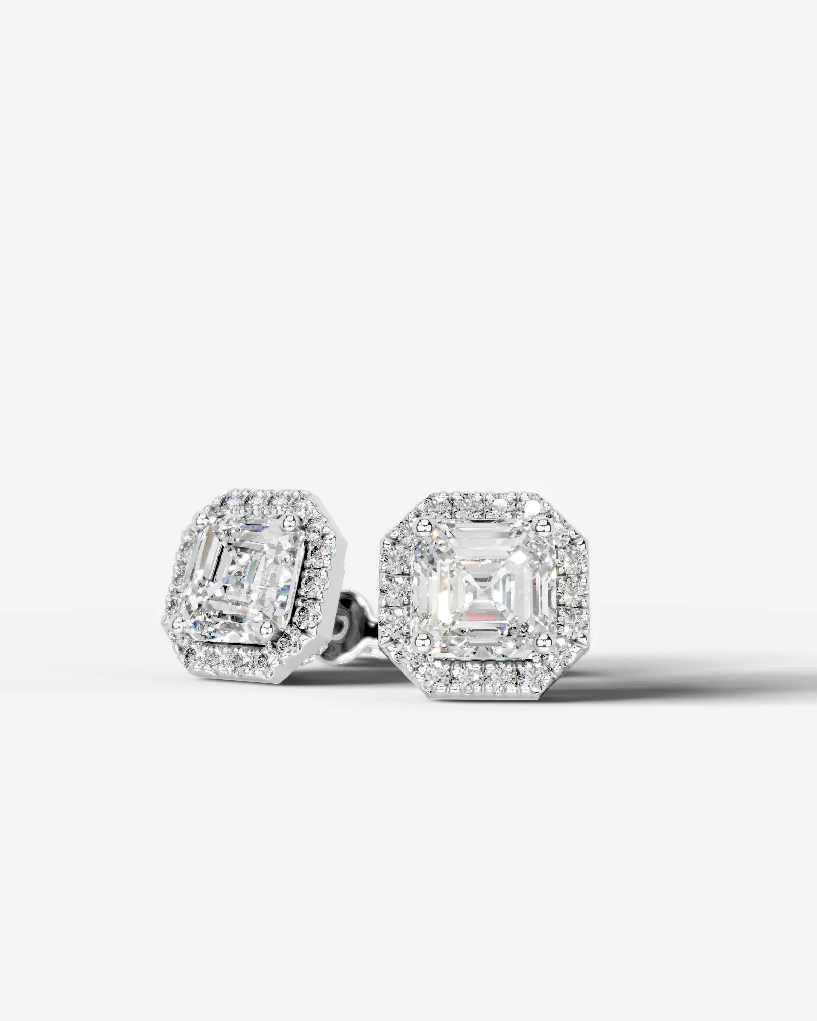 Ophelia Lab Grown Diamond Earrings Asscher - Platinum