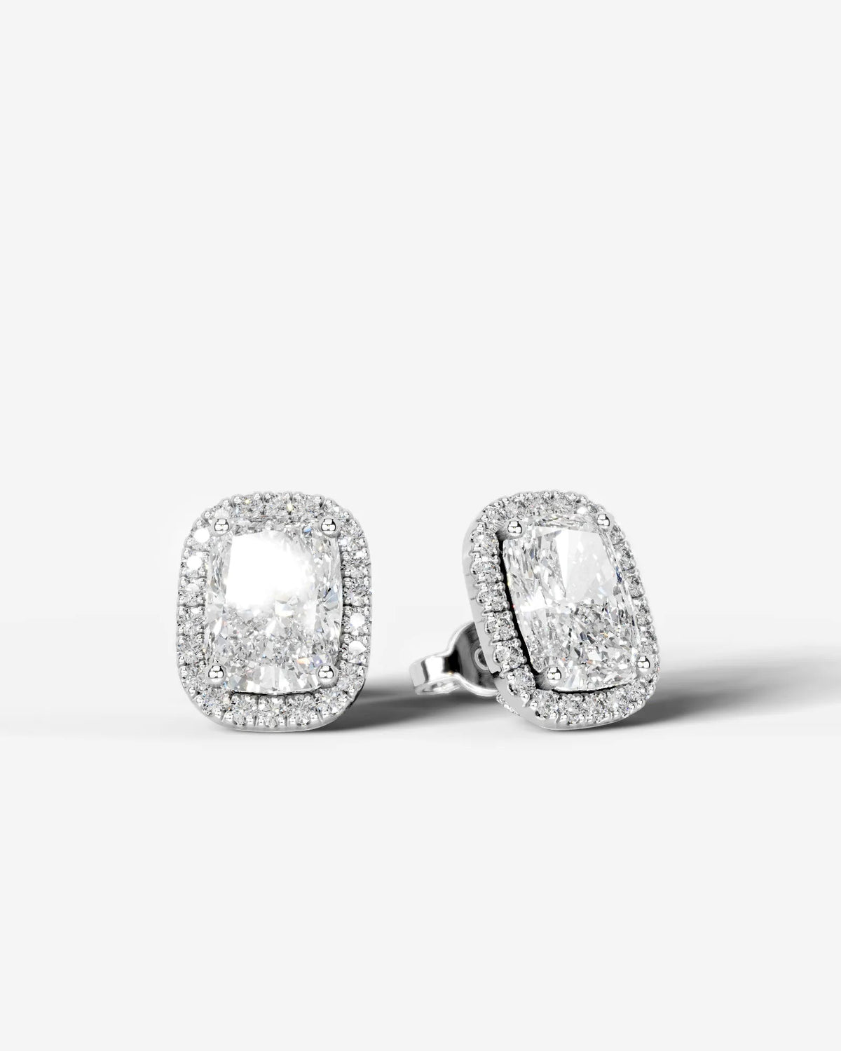 Ophelia Lab Grown Diamond Earrings Elongated Cushion - Platinum