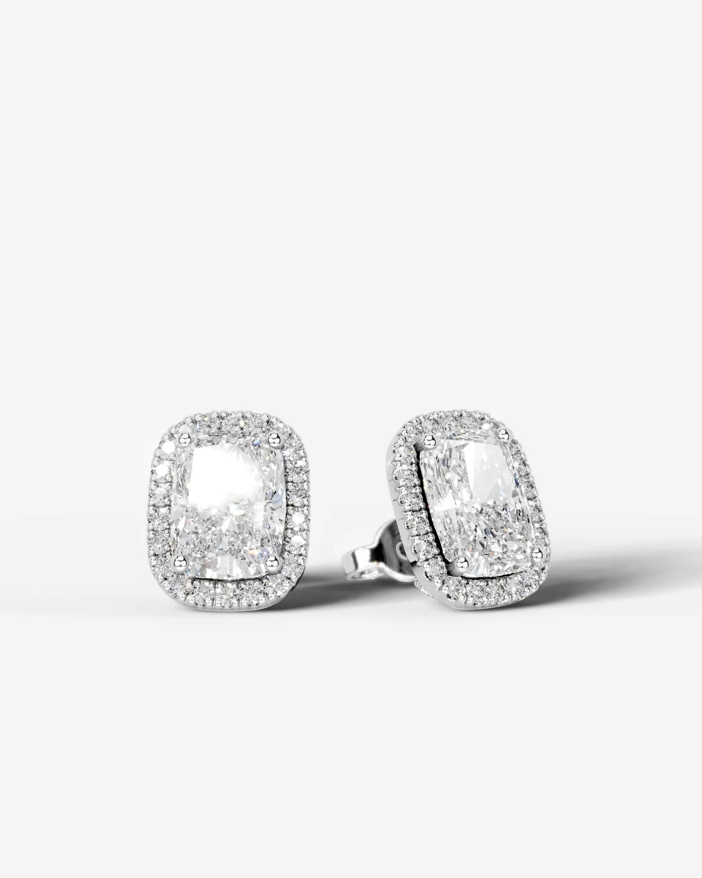 Ophelia Lab Grown Diamond Earrings Elongated Cushion - White Gold