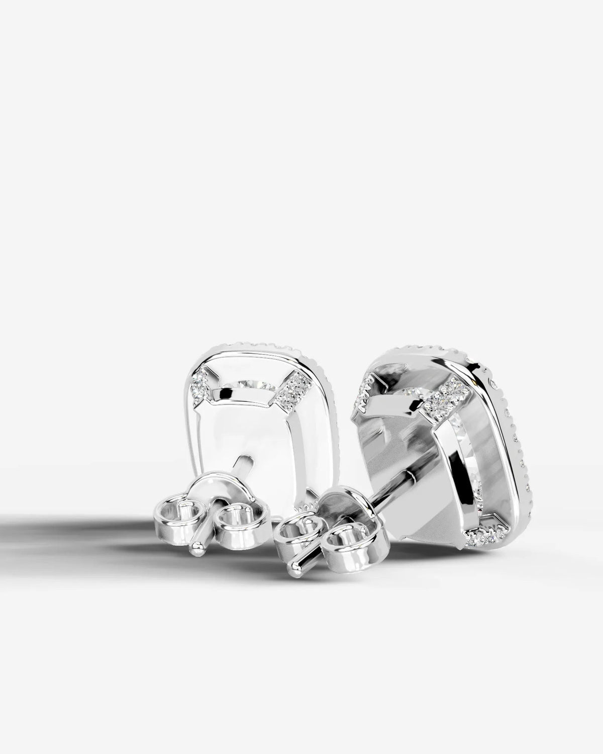 Ophelia Lab Grown Diamond Earrings Elongated Cushion - Platinum