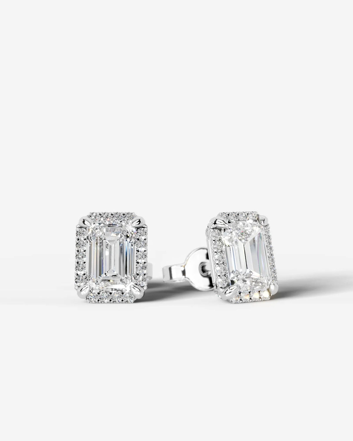Ophelia Lab Grown Diamond Earrings Emerald - Platinum