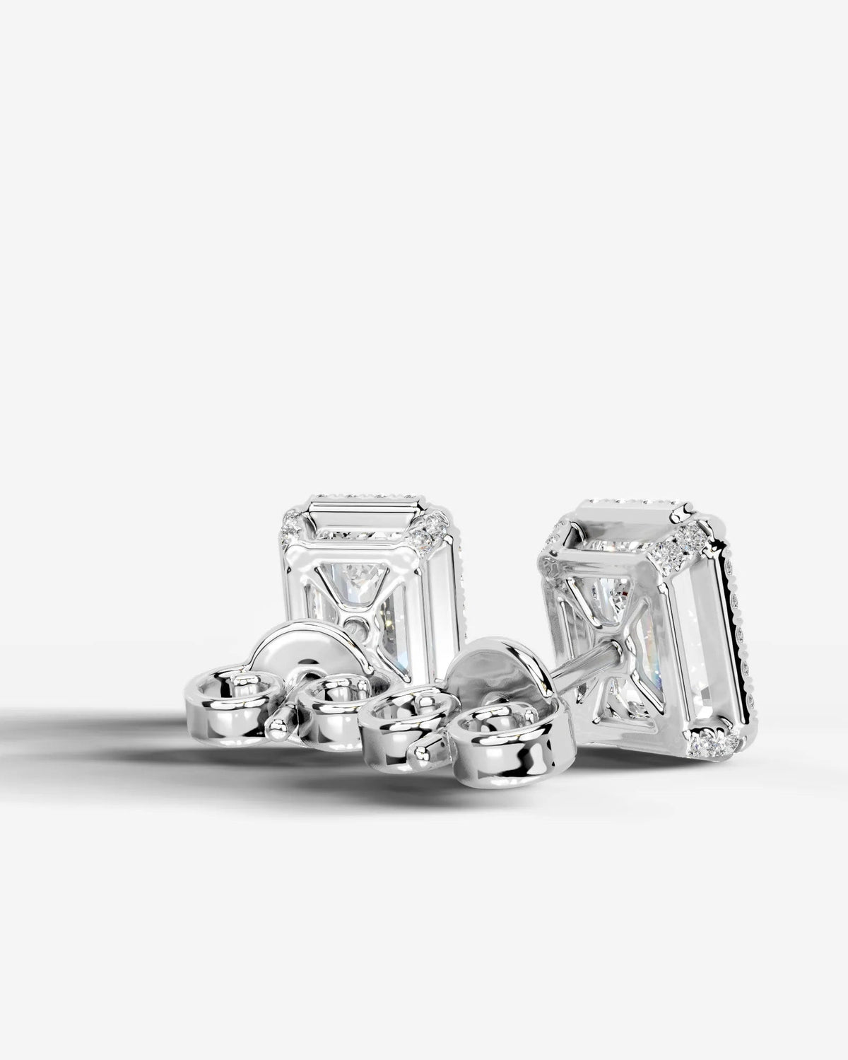 Ophelia Lab Grown Diamond Earrings Emerald - Platinum