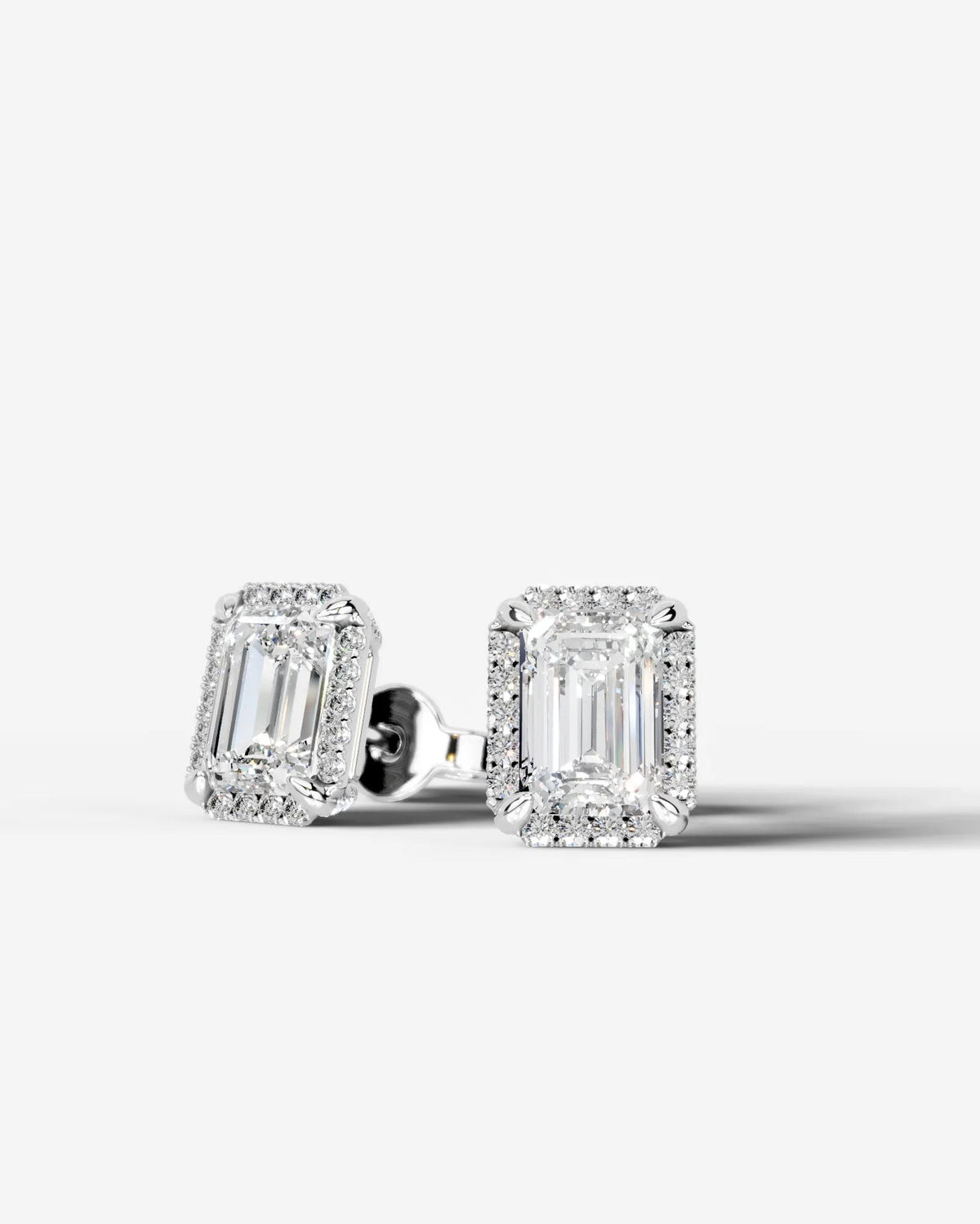 Ophelia Lab Grown Diamond Earrings Emerald - Platinum