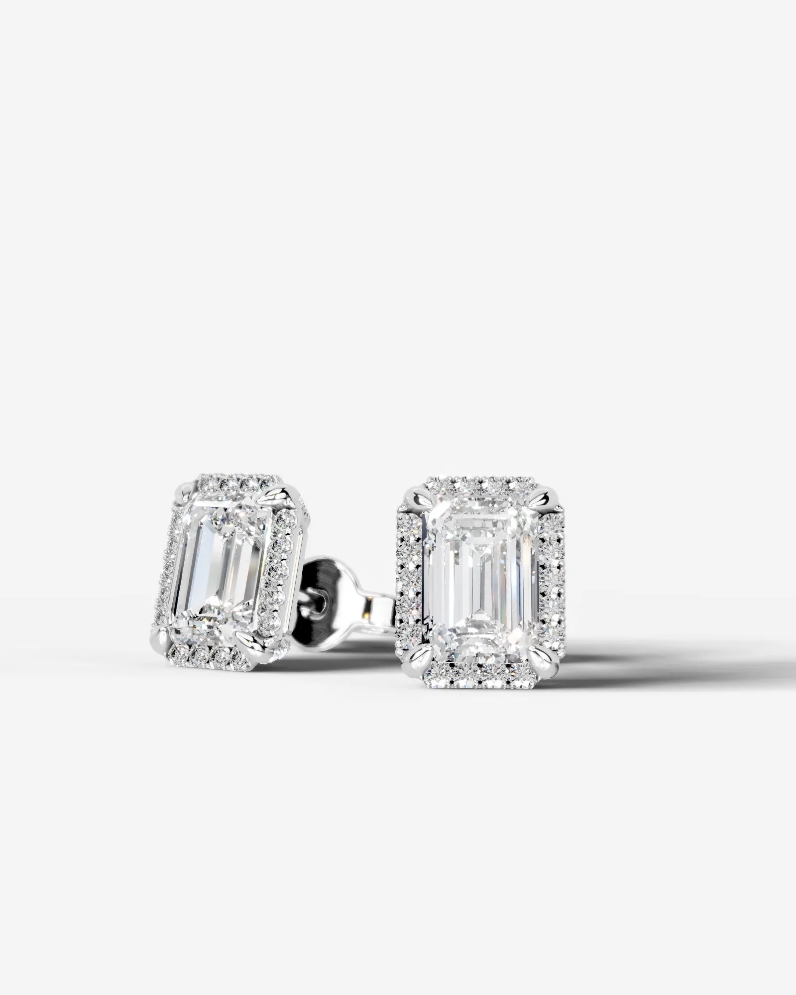 Ophelia Lab Grown Diamond Earrings Emerald - Platinum