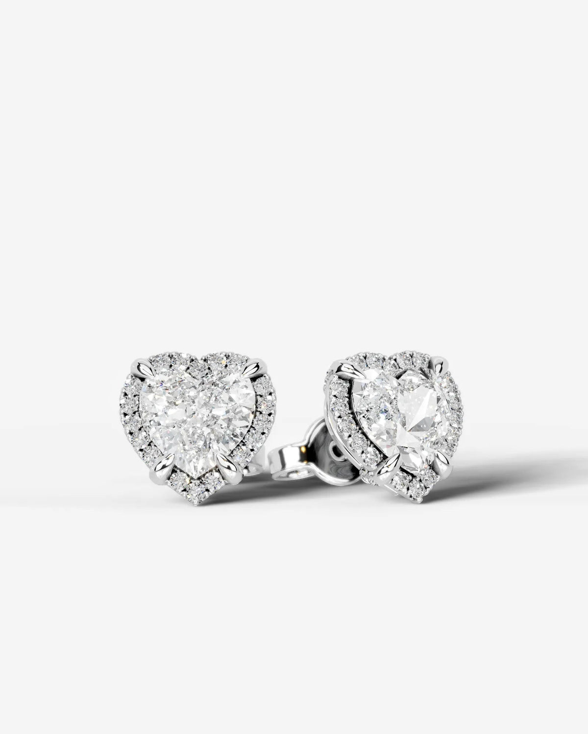 Ophelia Lab Grown Diamond Earrings Heart - Platinum
