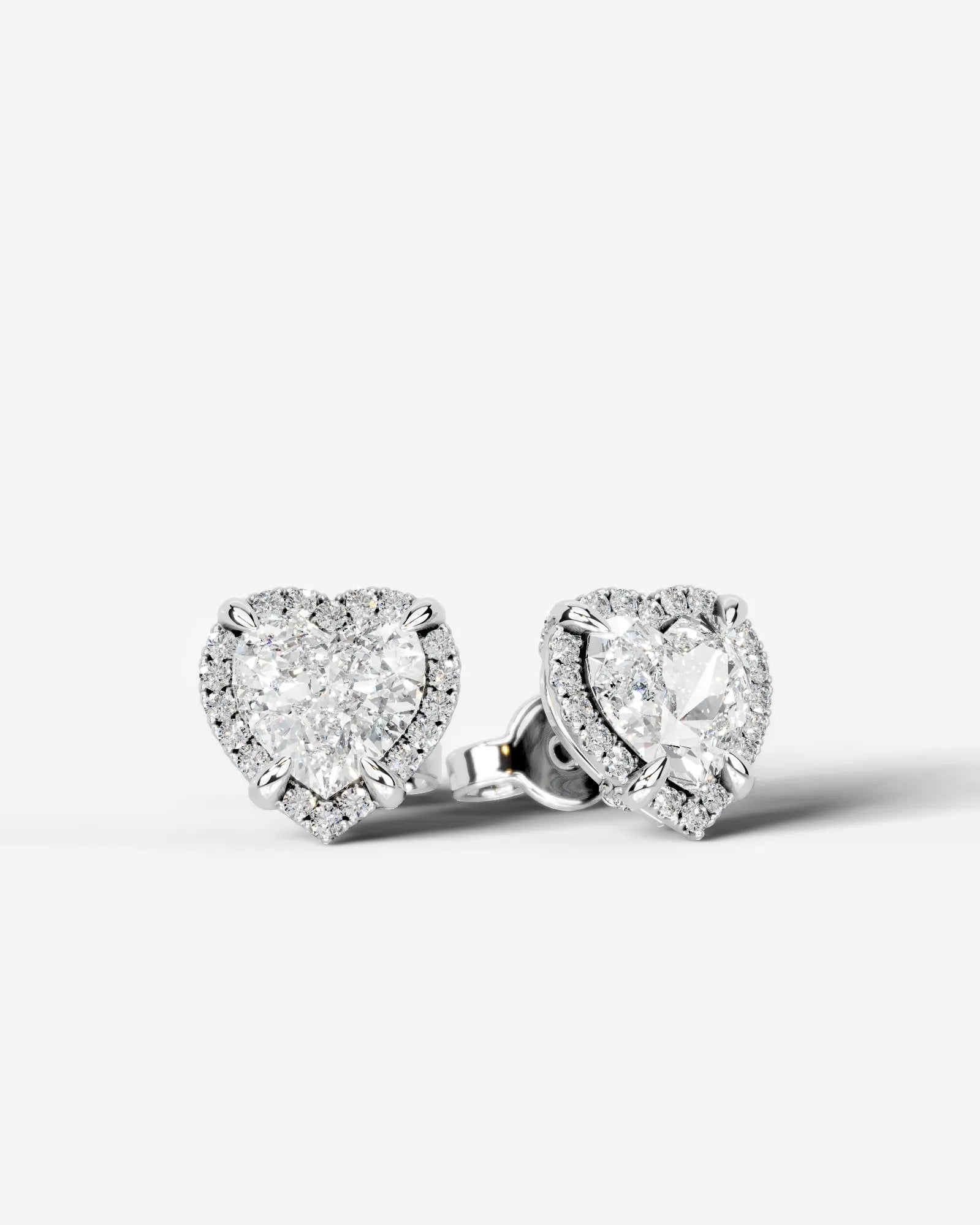 Ophelia Lab Grown Diamond Earrings Heart - White Gold