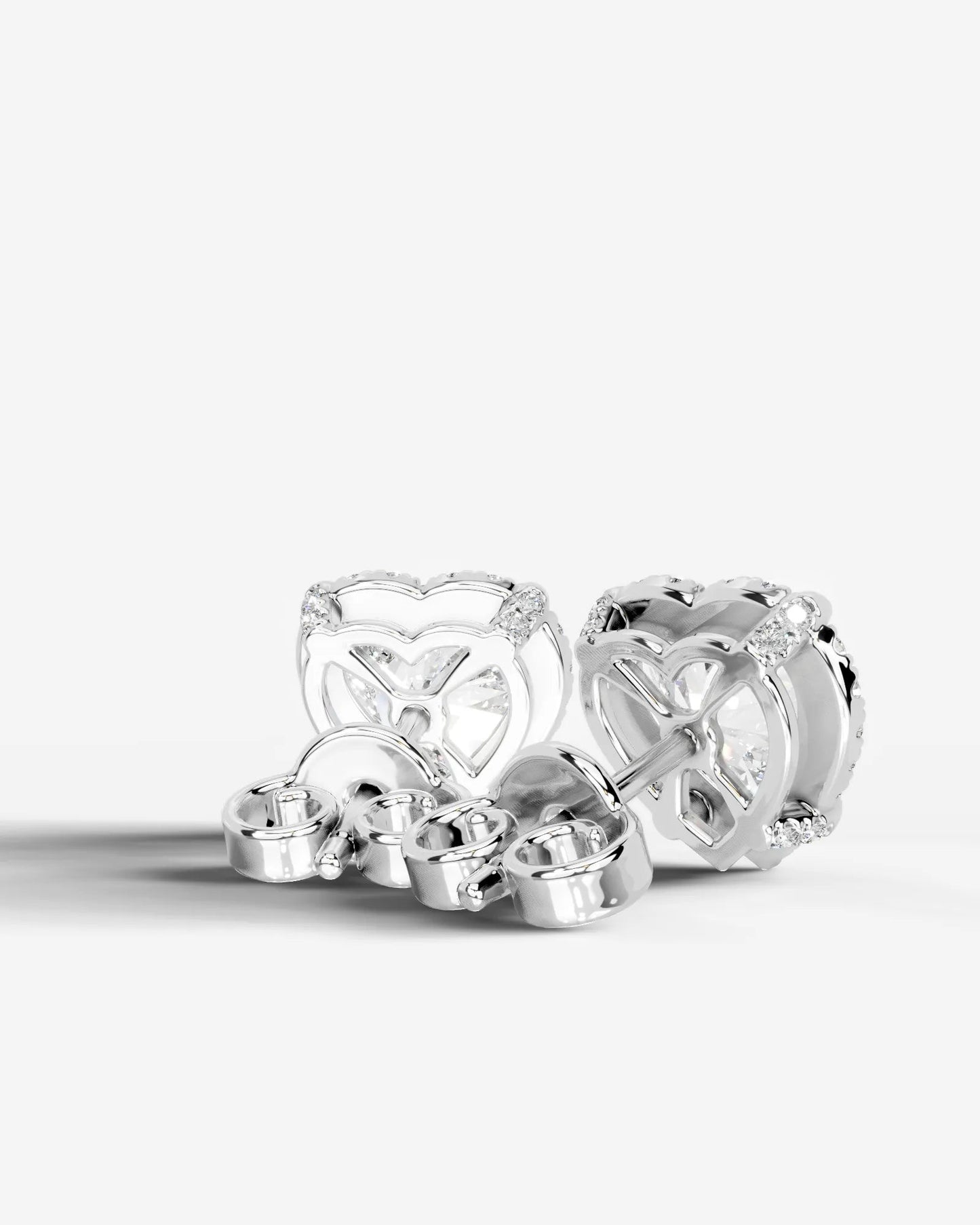 Ophelia Lab Grown Diamond Earrings Heart - Platinum