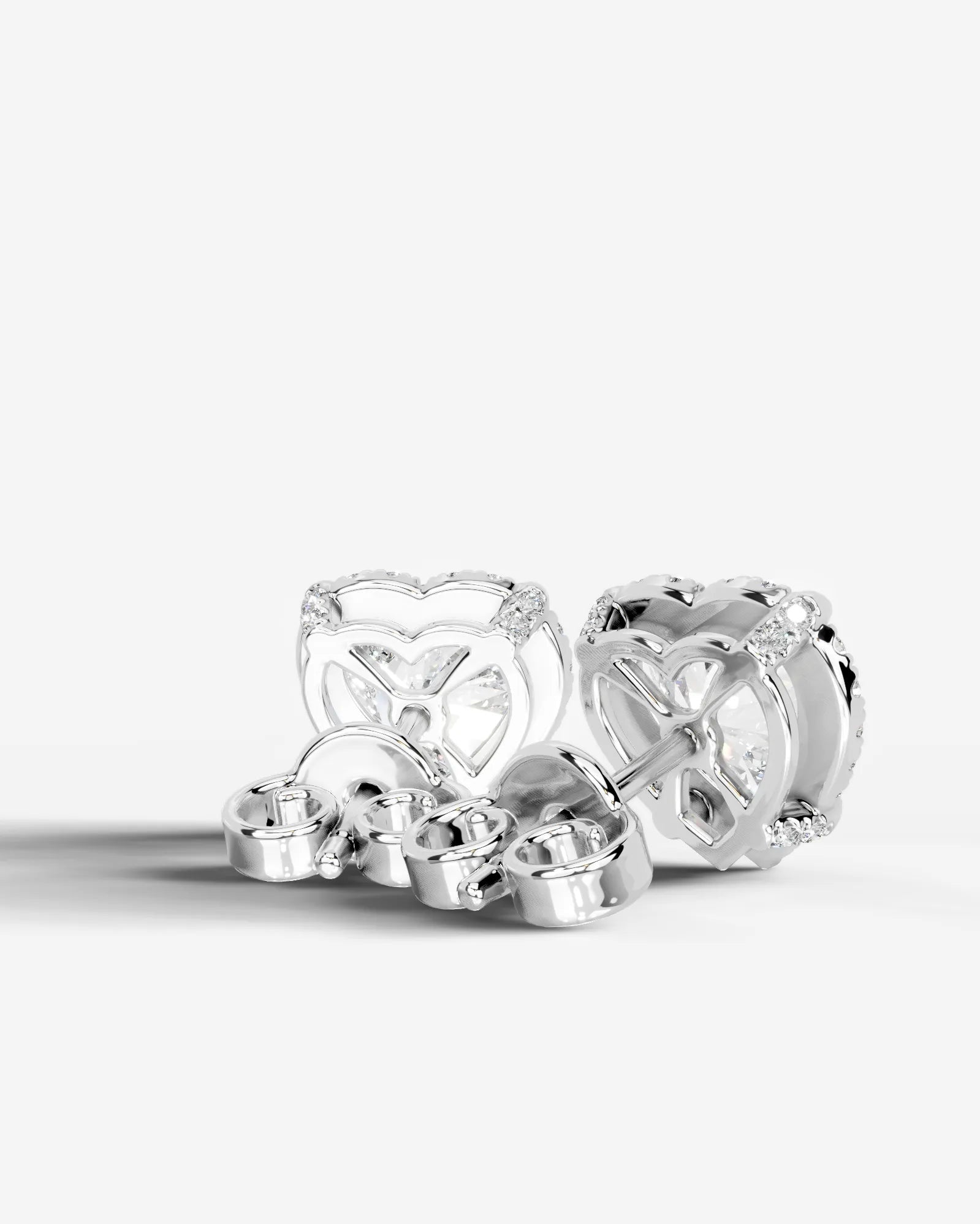Ophelia Lab Grown Diamond Earrings Heart - Platinum