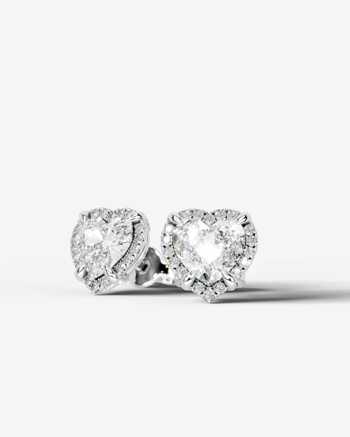 Ophelia Lab Grown Diamond Earrings Heart - Platinum