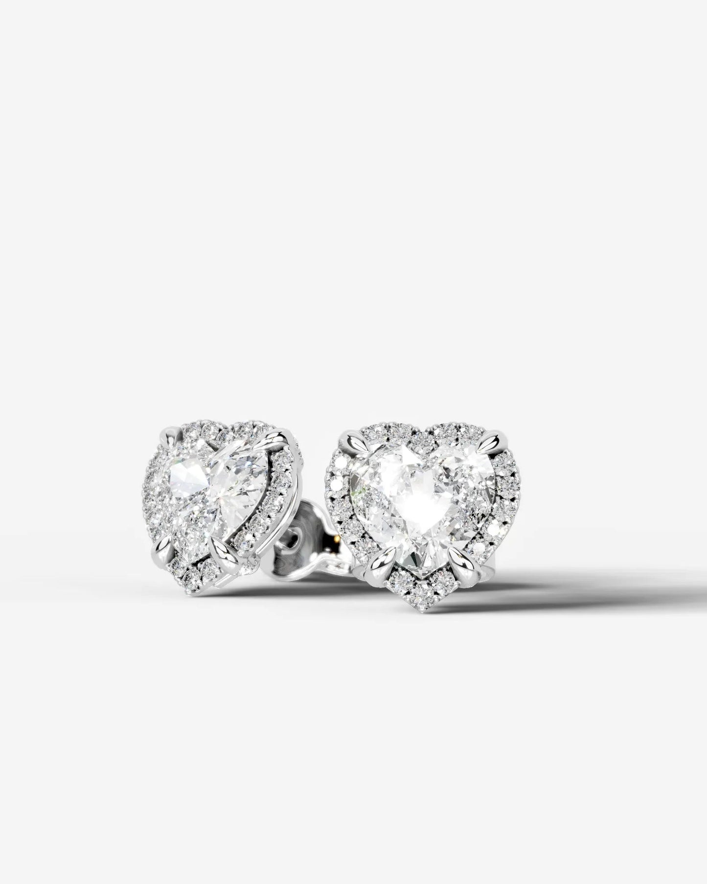Ophelia Lab Grown Diamond Earrings Heart - White Gold