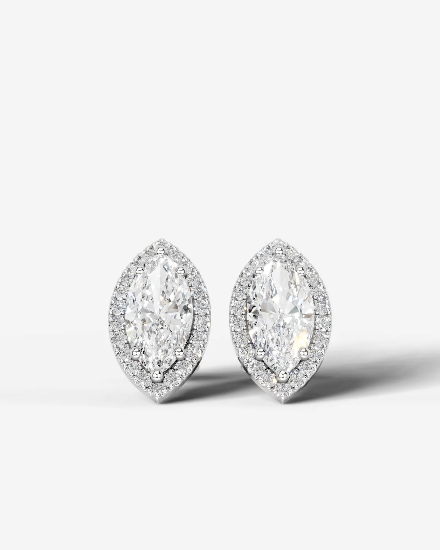 Ophelia Lab Grown Diamond Earrings Marquise - White Gold