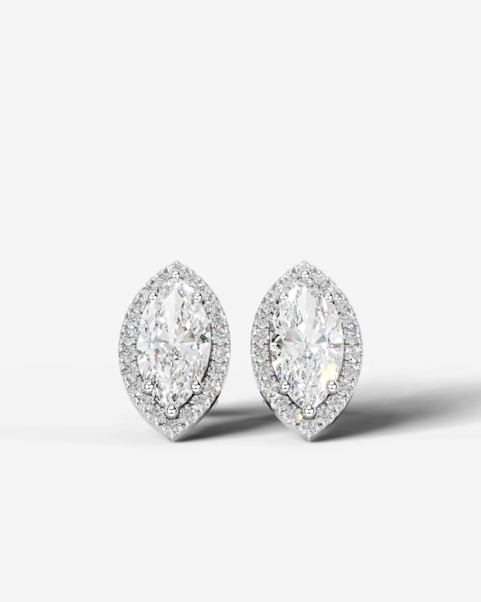 Ophelia Lab Grown Diamond Earrings Marquise - White Gold