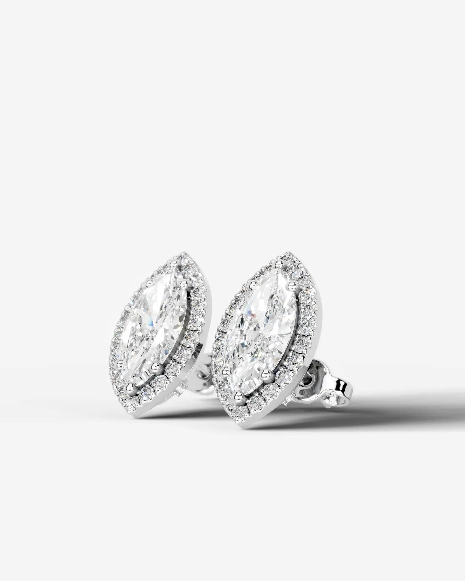 Ophelia Lab Grown Diamond Earrings Marquise - Platinum