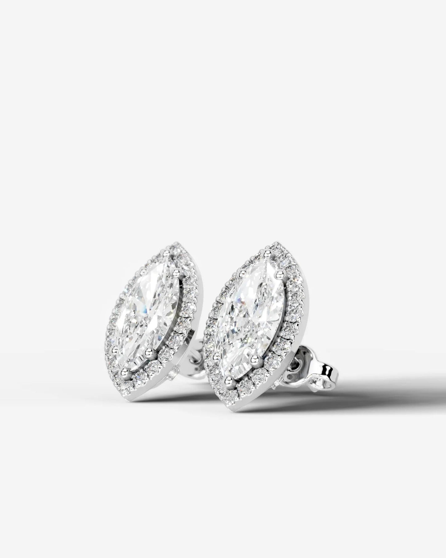 Ophelia Lab Grown Diamond Earrings Marquise - White Gold