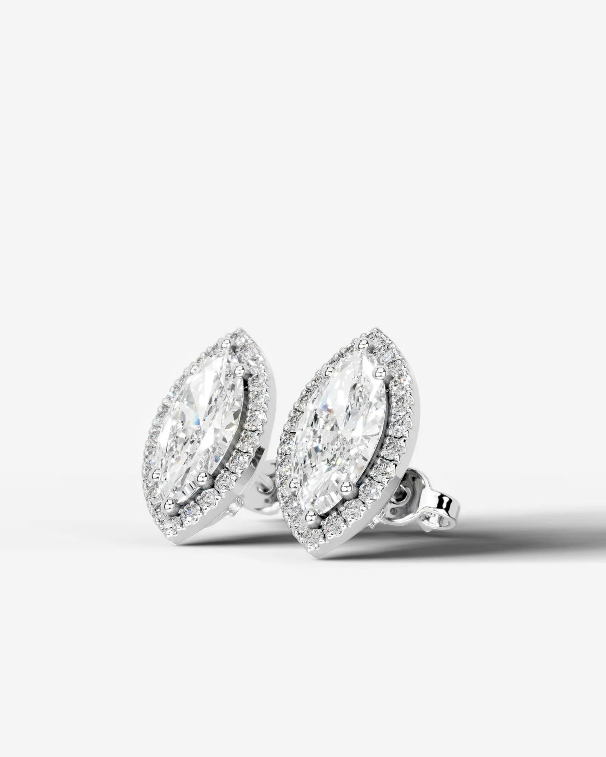 Ophelia Lab Grown Diamond Earrings Marquise - White Gold