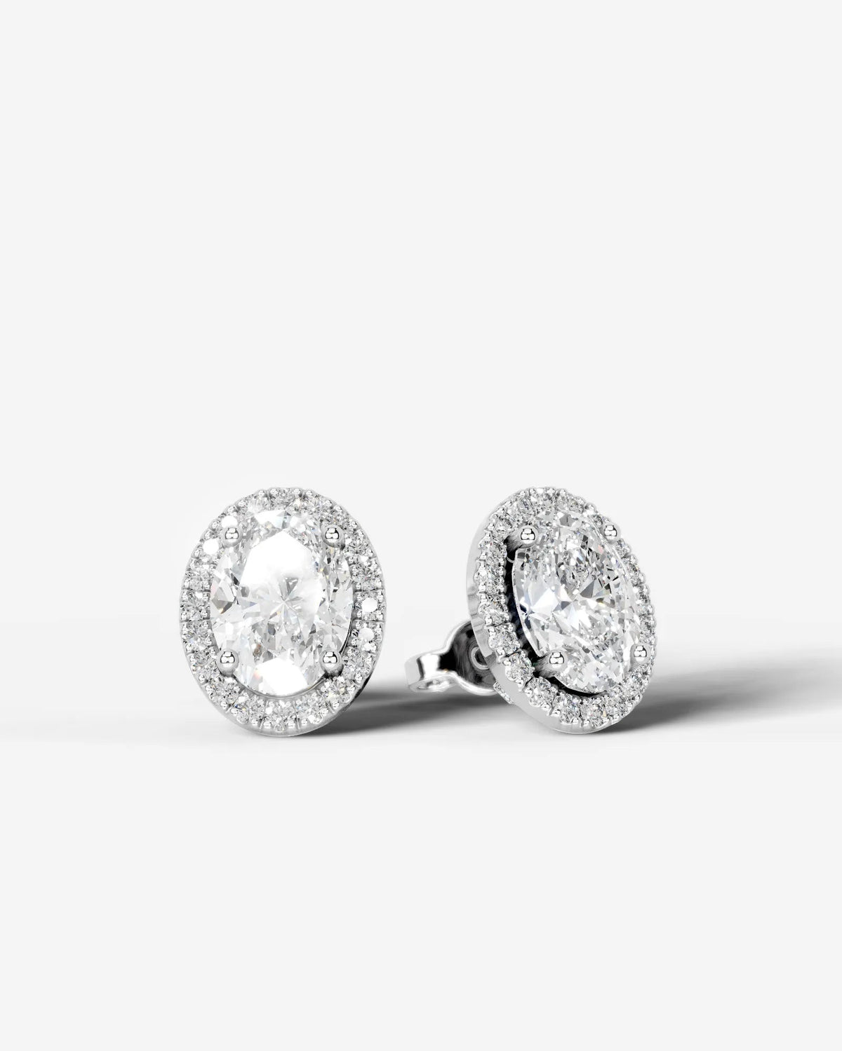 Ophelia Lab Grown Diamond Earrings Oval - Platinum