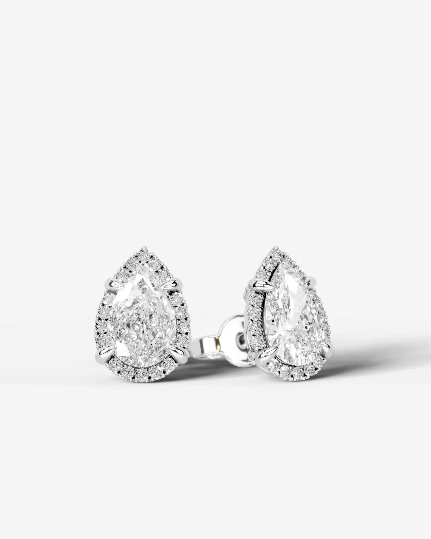 Ophelia Lab Grown Diamond Earrings Pear - White Gold