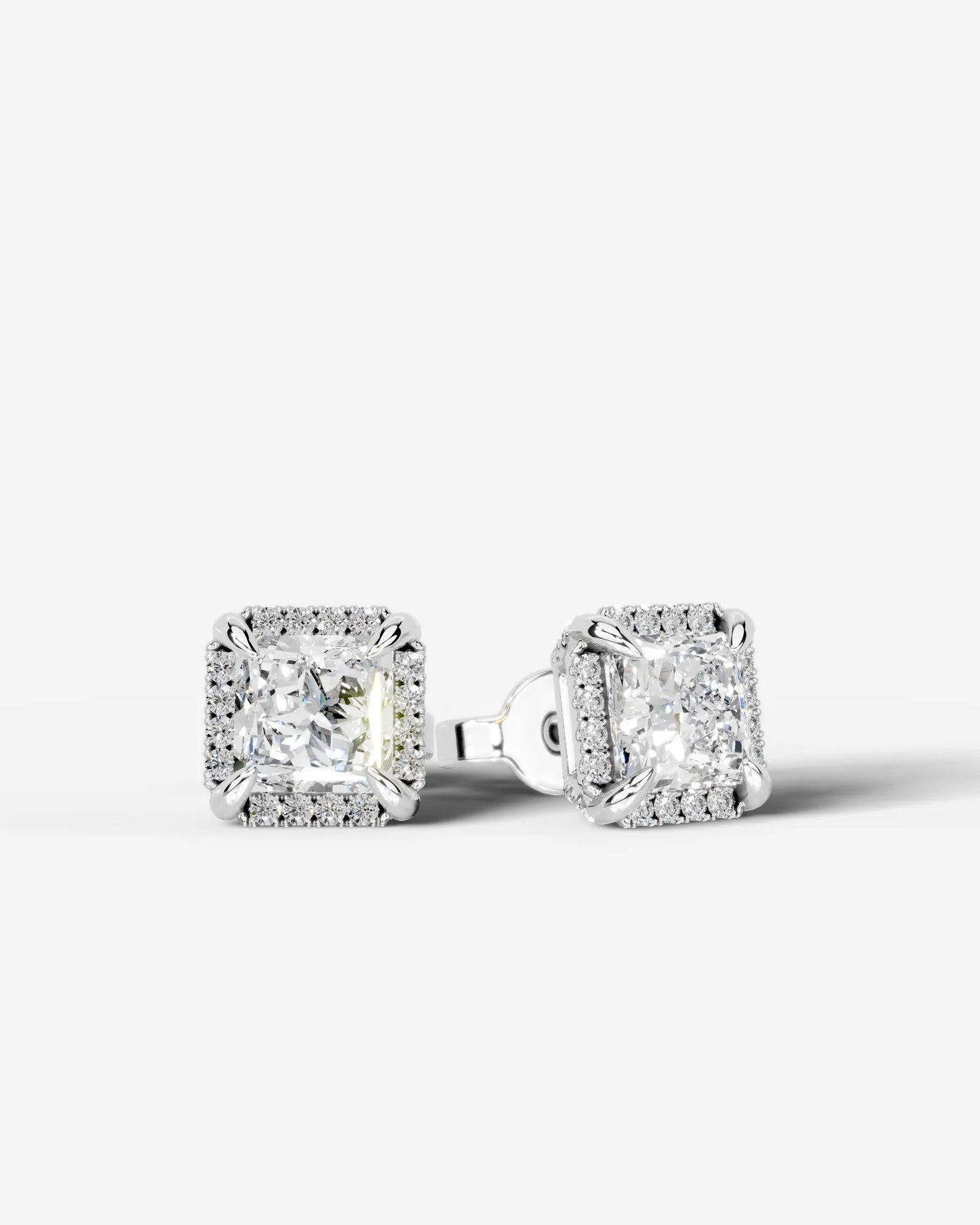 Ophelia Lab Grown Diamond Earrings Princess - Platinum