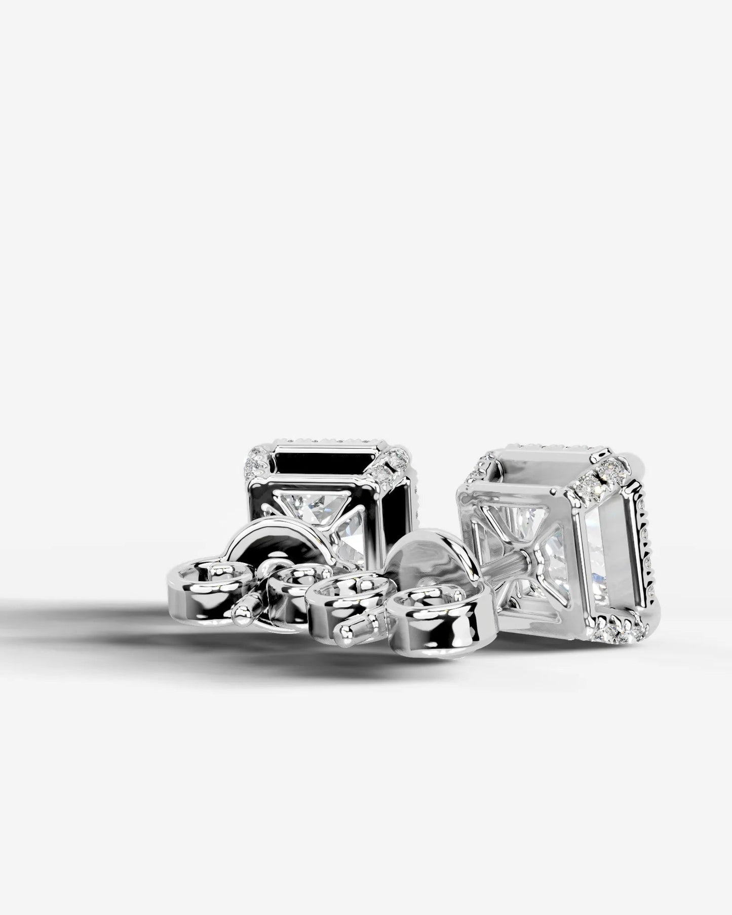 Ophelia Lab Grown Diamond Earrings Princess - White Gold