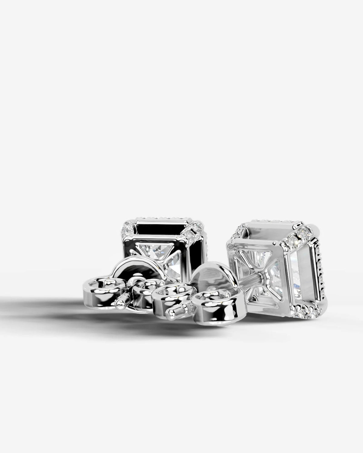Ophelia Lab Grown Diamond Earrings Princess - White Gold