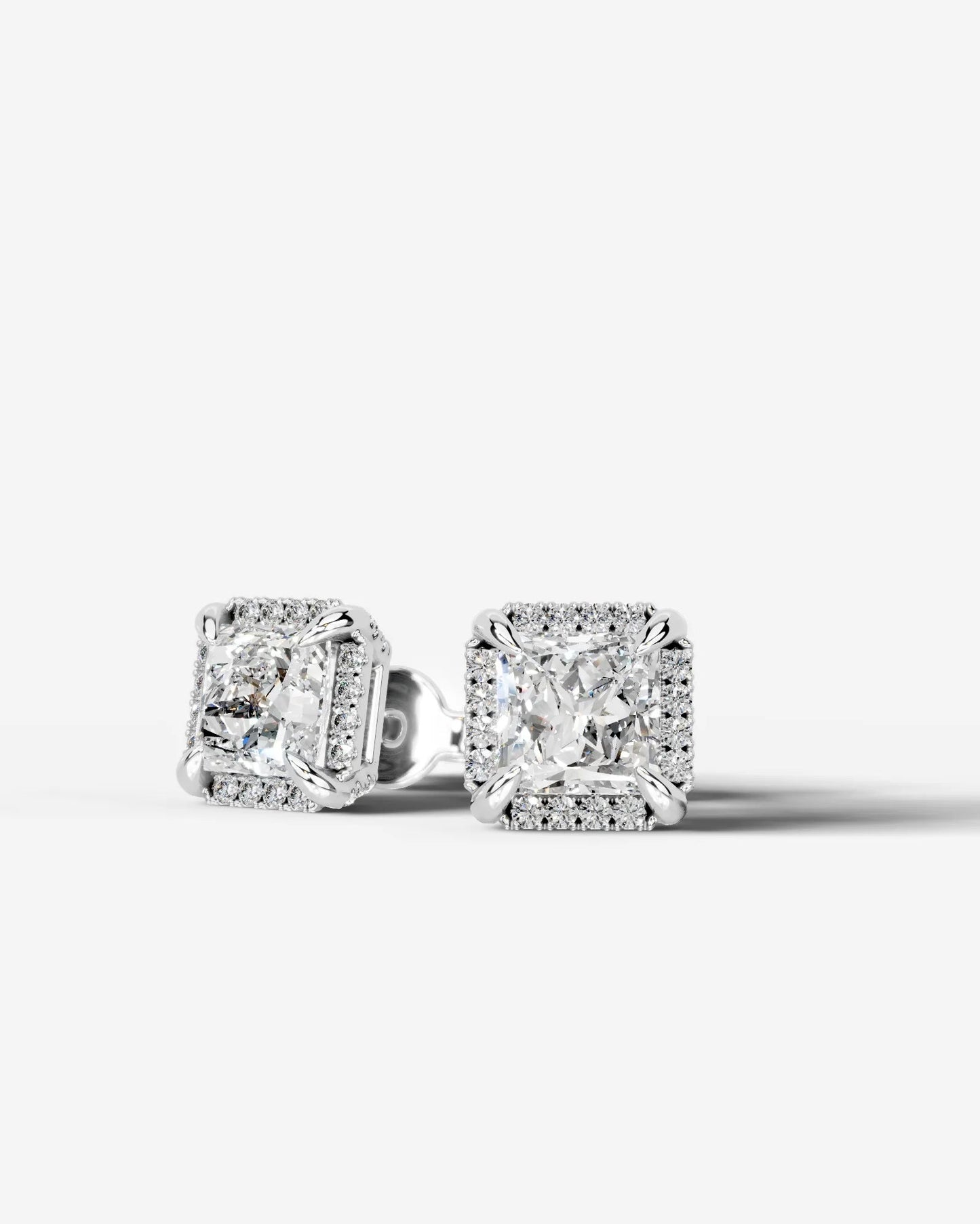 Ophelia Lab Grown Diamond Earrings Princess - Platinum