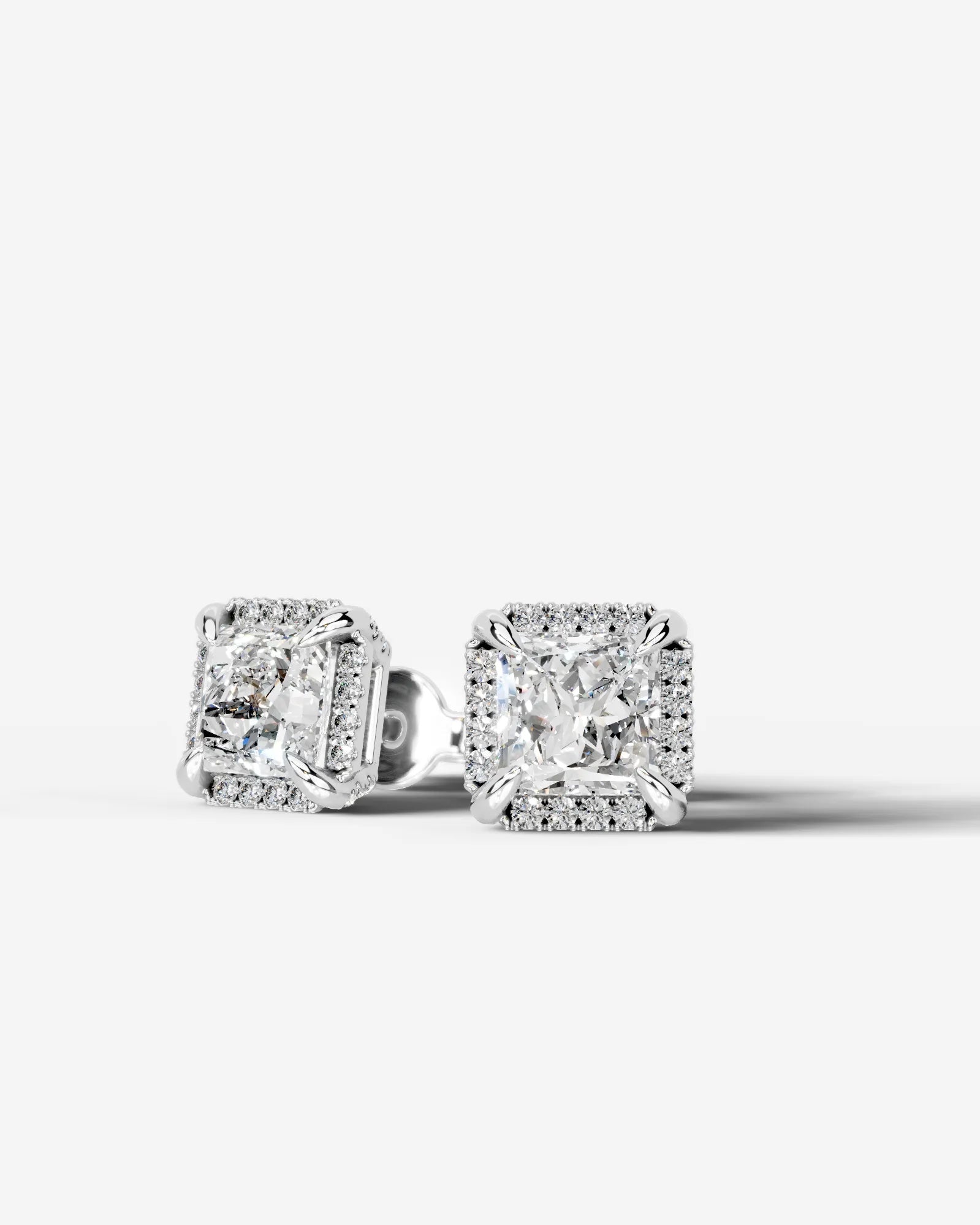 Ophelia Lab Grown Diamond Earrings Princess - White Gold
