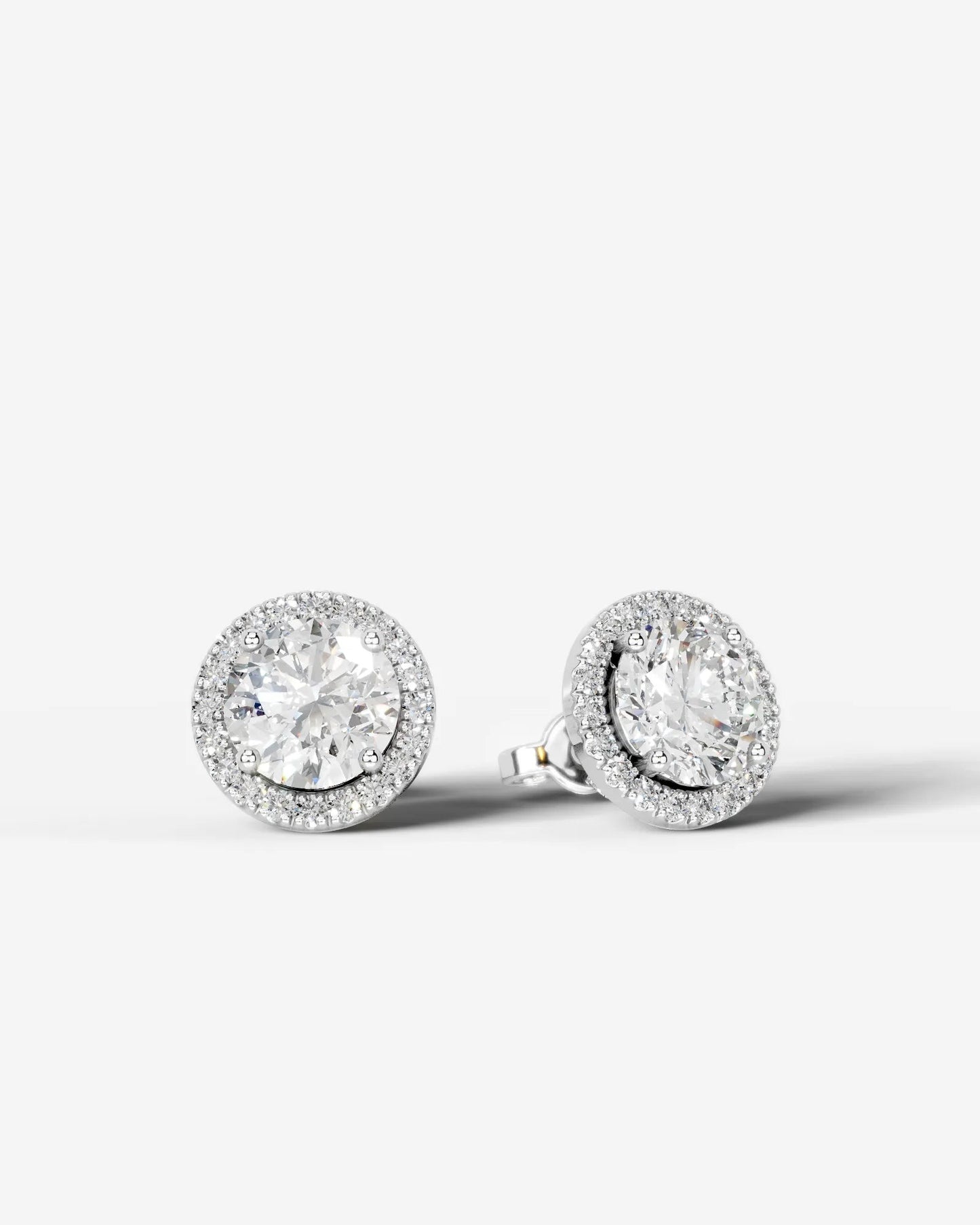 Ophelia Lab Grown Diamond Earrings Round - Platinum