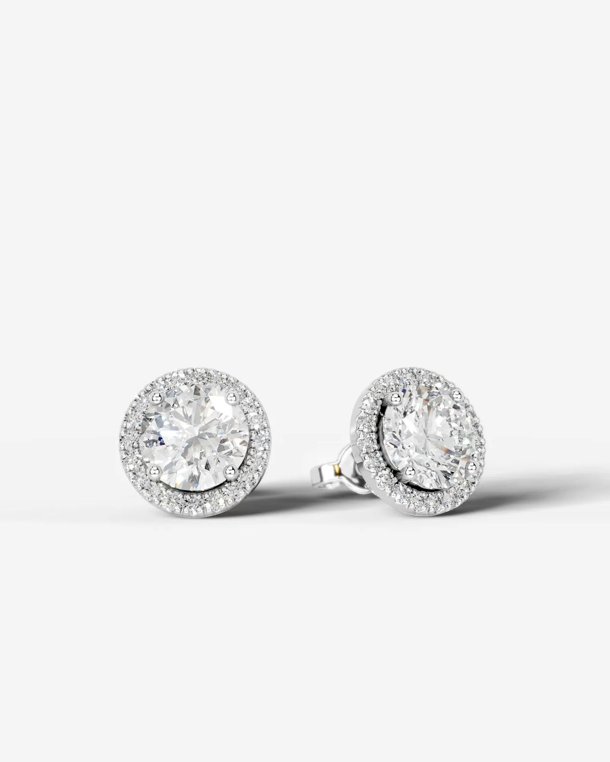 Ophelia Lab Grown Diamond Earrings Round - White Gold