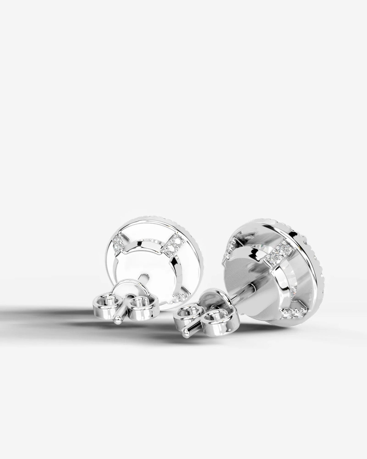 Ophelia Lab Grown Diamond Earrings Round - White Gold