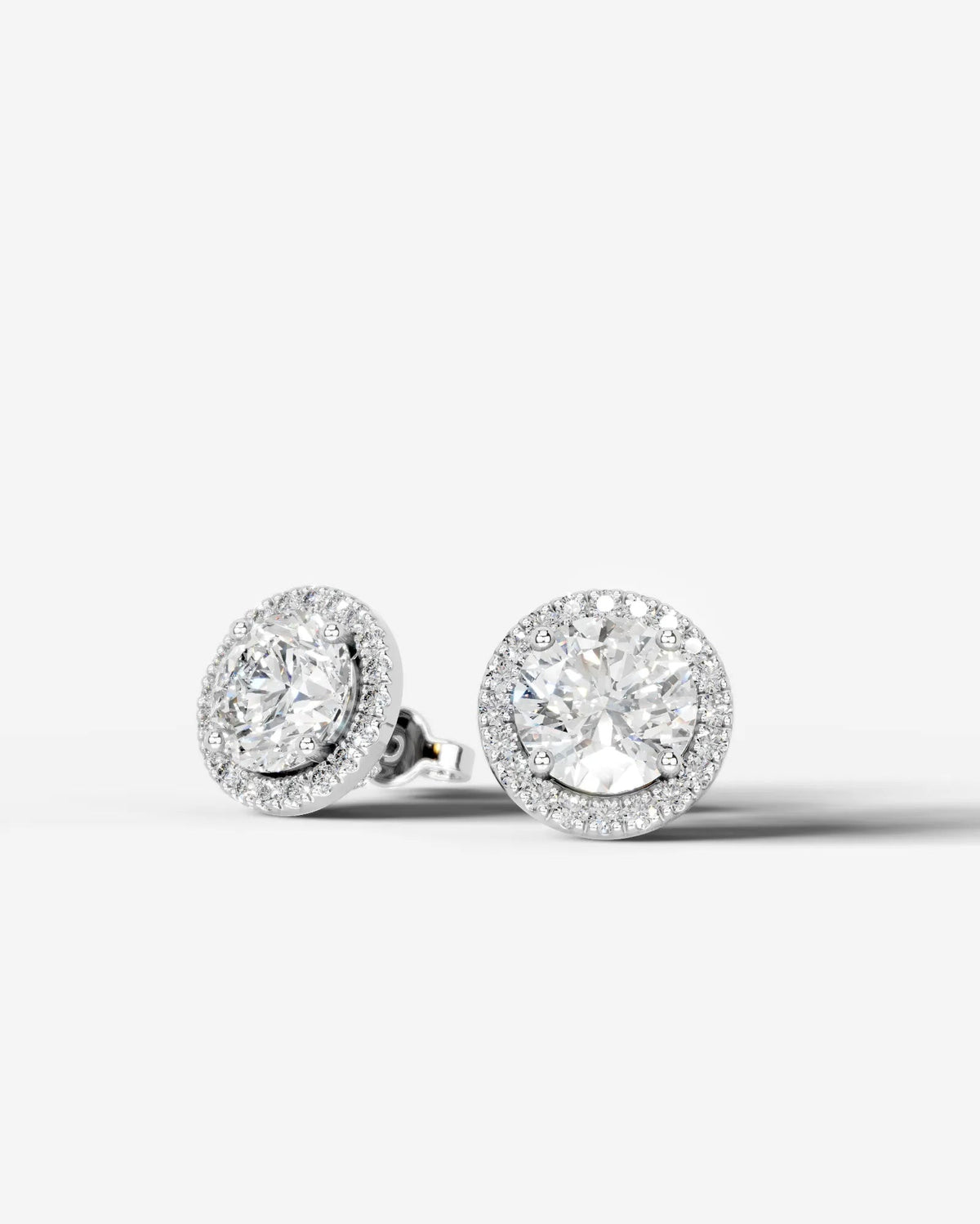 Ophelia Lab Grown Diamond Earrings Round - White Gold