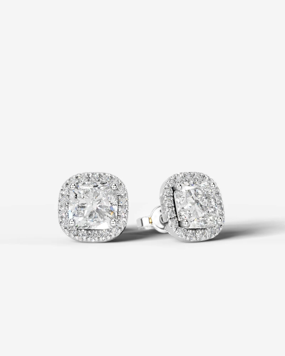 Ophelia Lab Grown Diamond Earrings Square Cushion - Platinum
