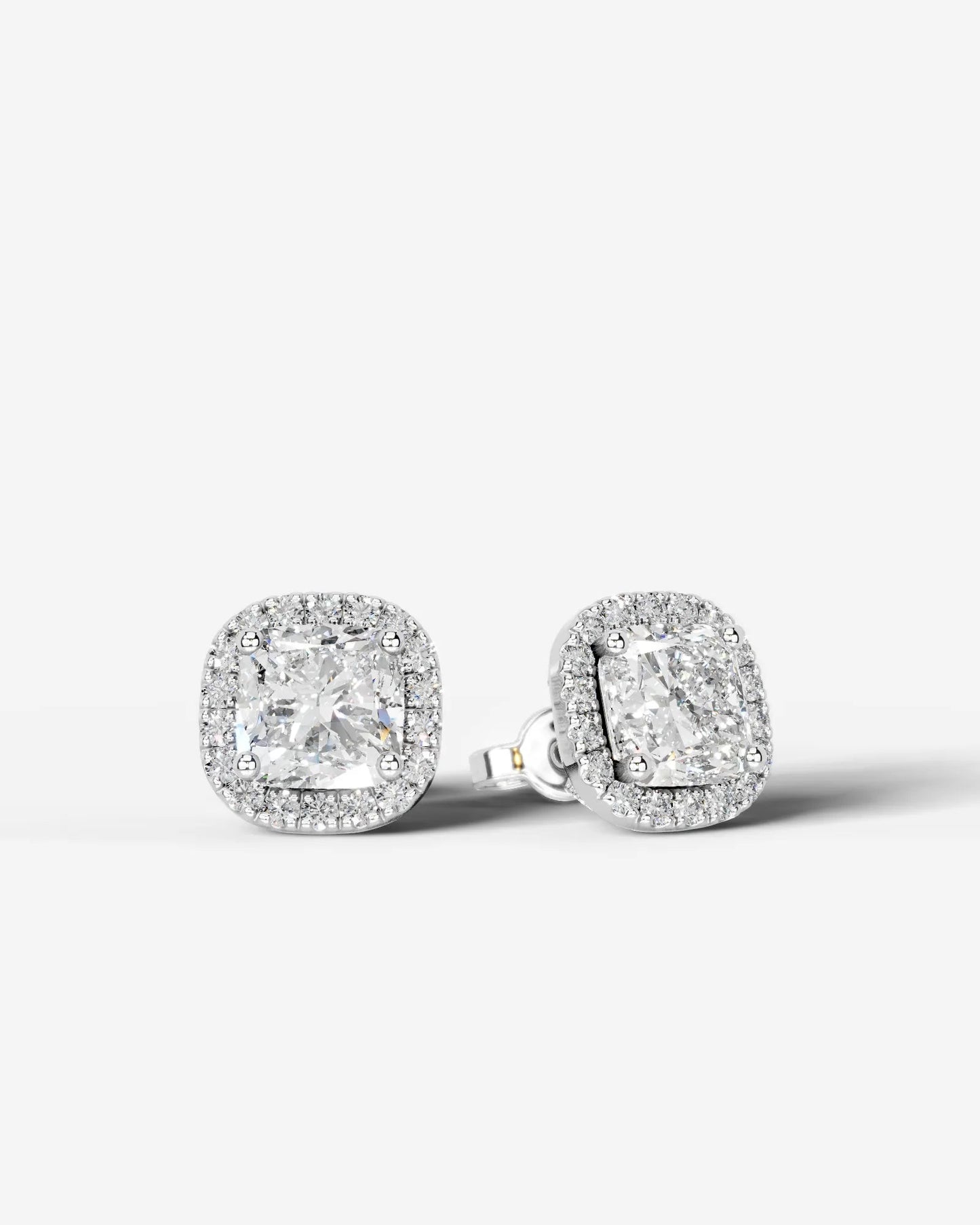 Ophelia Lab Grown Diamond Earrings Square Cushion - White Gold